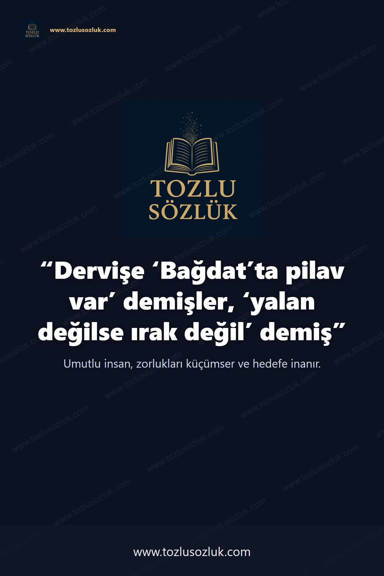 Dervişe ‘Bağdat’ta pilav var’ demişler, ‘yalan değilse ırak değil’ demiş Pinterest görseli