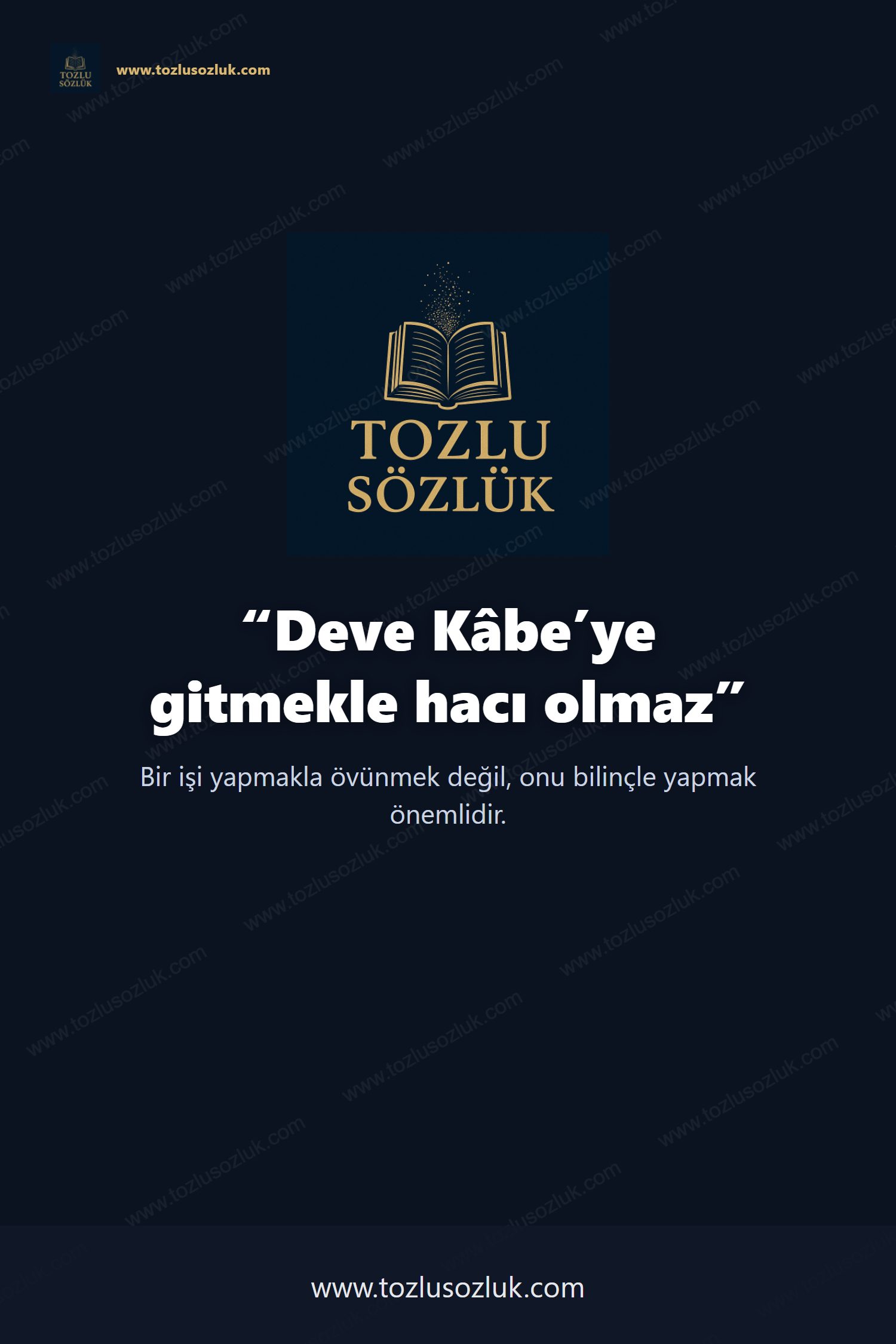 Deve Kâbe’ye gitmekle hacı olmaz Pinterest görseli