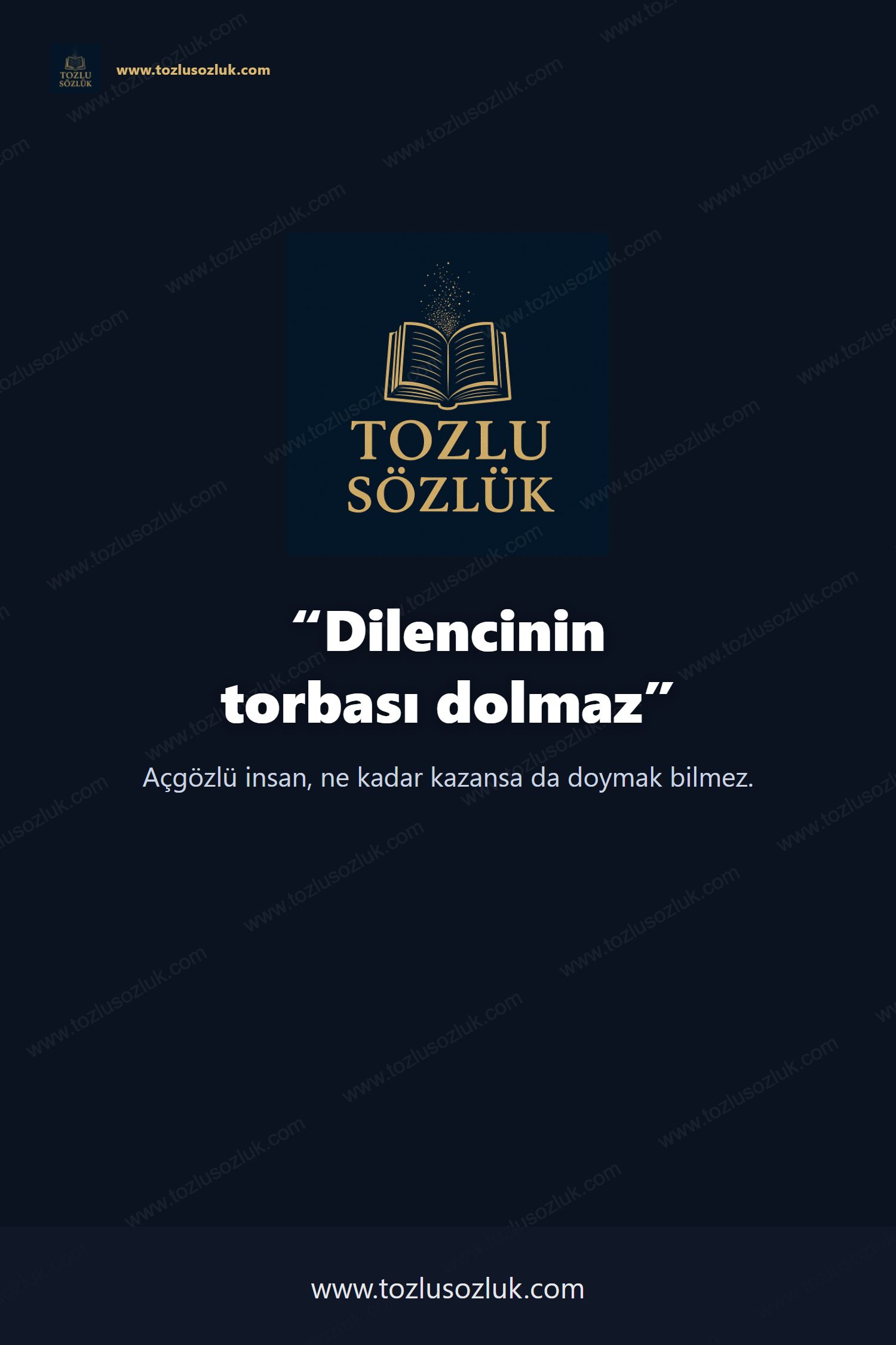 Dilencinin torbası dolmaz Pinterest görseli