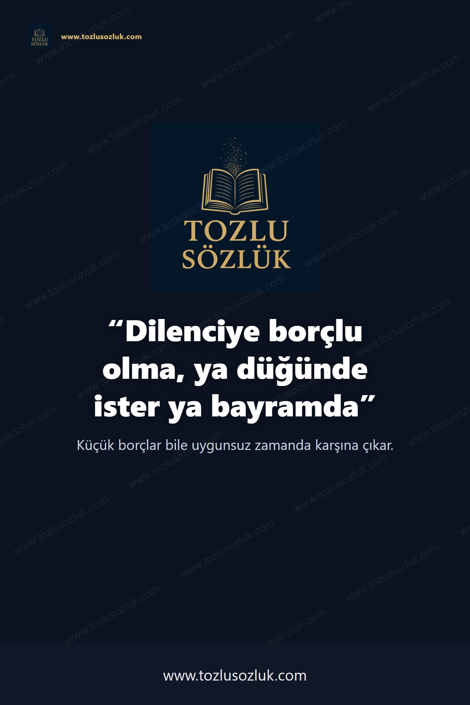 Dilenciye borçlu olma, ya düğünde ister ya bayramda Pinterest görseli