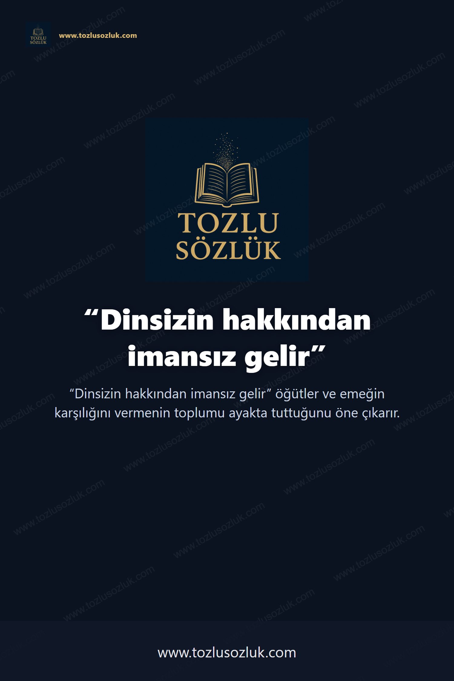 Dinsizin hakkından imansız gelir Pinterest görseli
