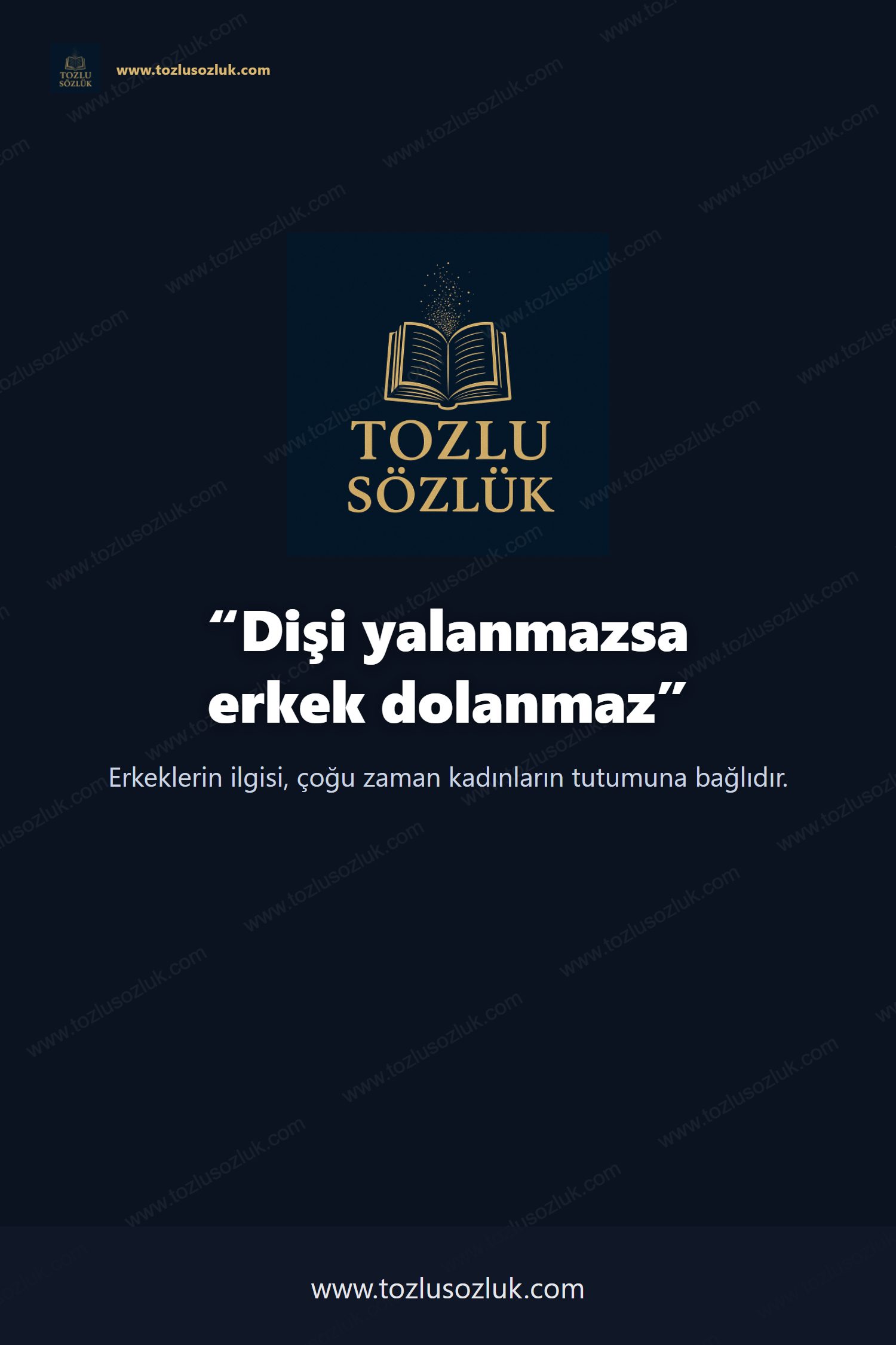 Dişi yalanmazsa erkek dolanmaz Pinterest görseli