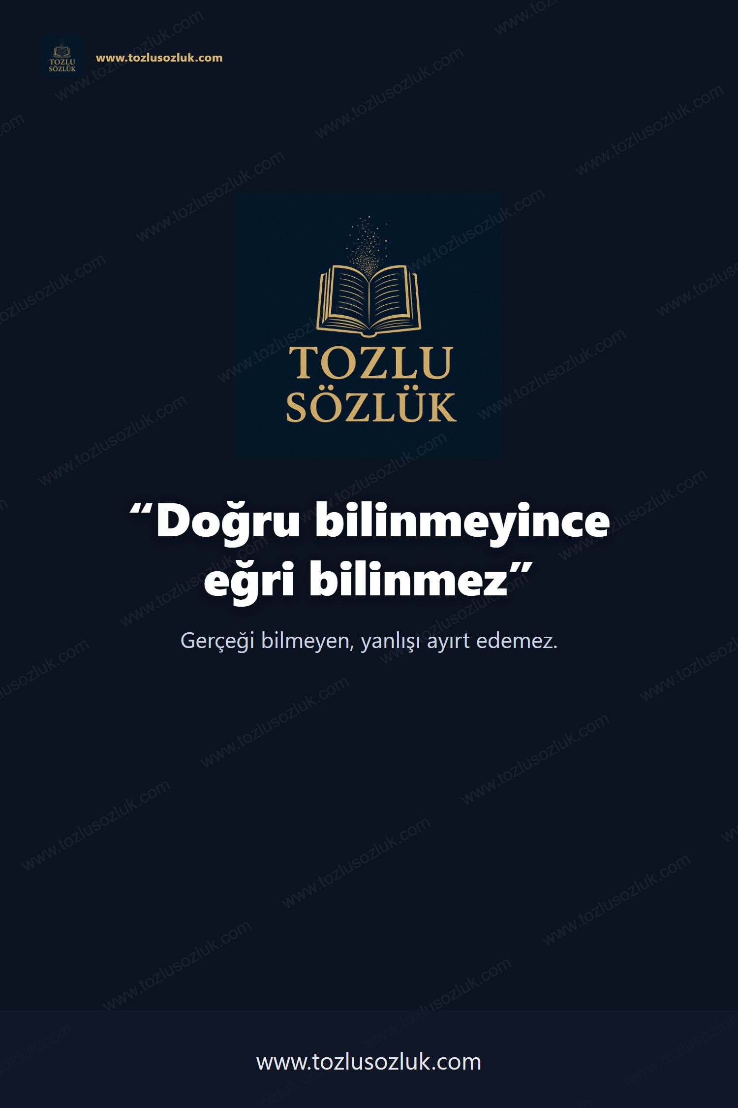 Doğru bilinmeyince eğri bilinmez Pinterest görseli