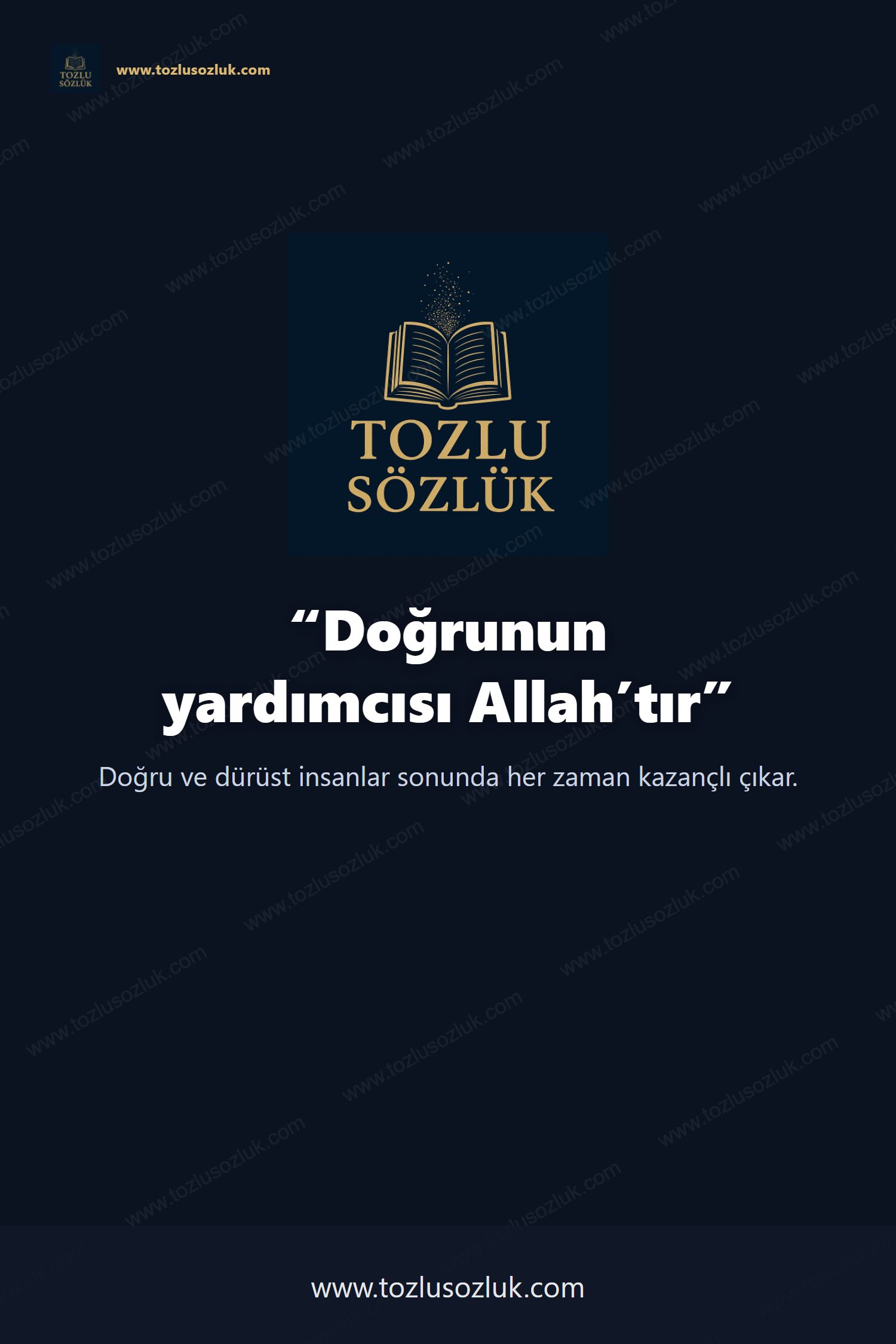 Doğrunun yardımcısı Allah’tır Pinterest görseli