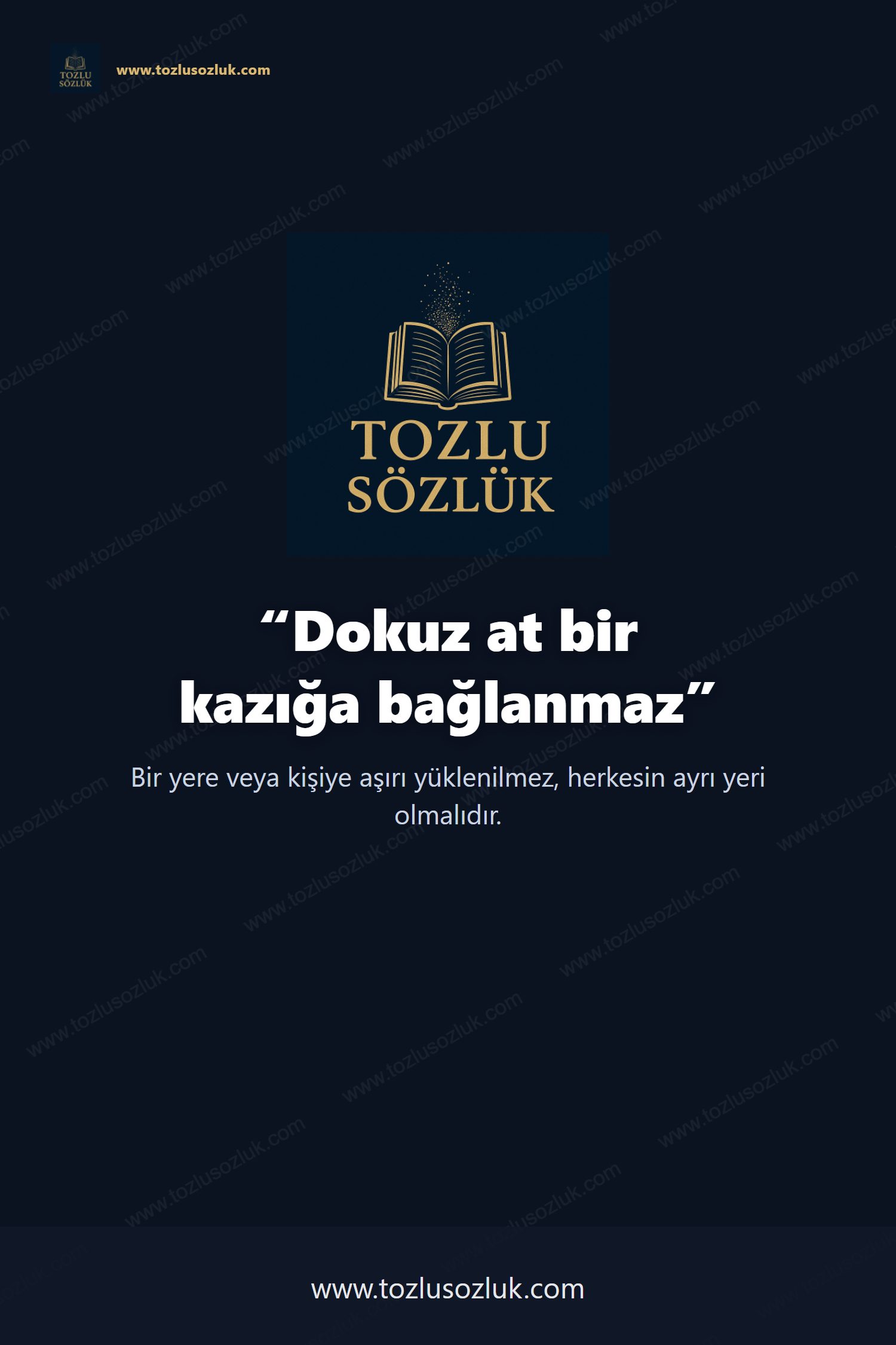 Dokuz at bir kazığa bağlanmaz Pinterest görseli