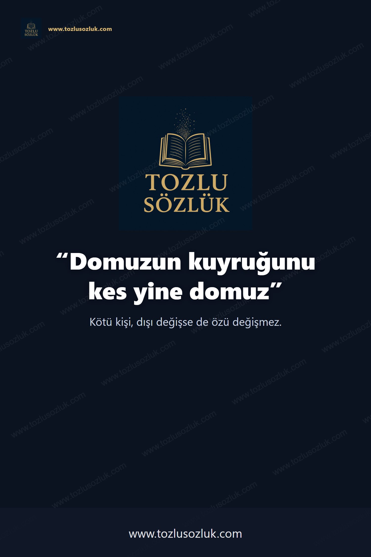 Domuzun kuyruğunu kes yine domuz Pinterest görseli