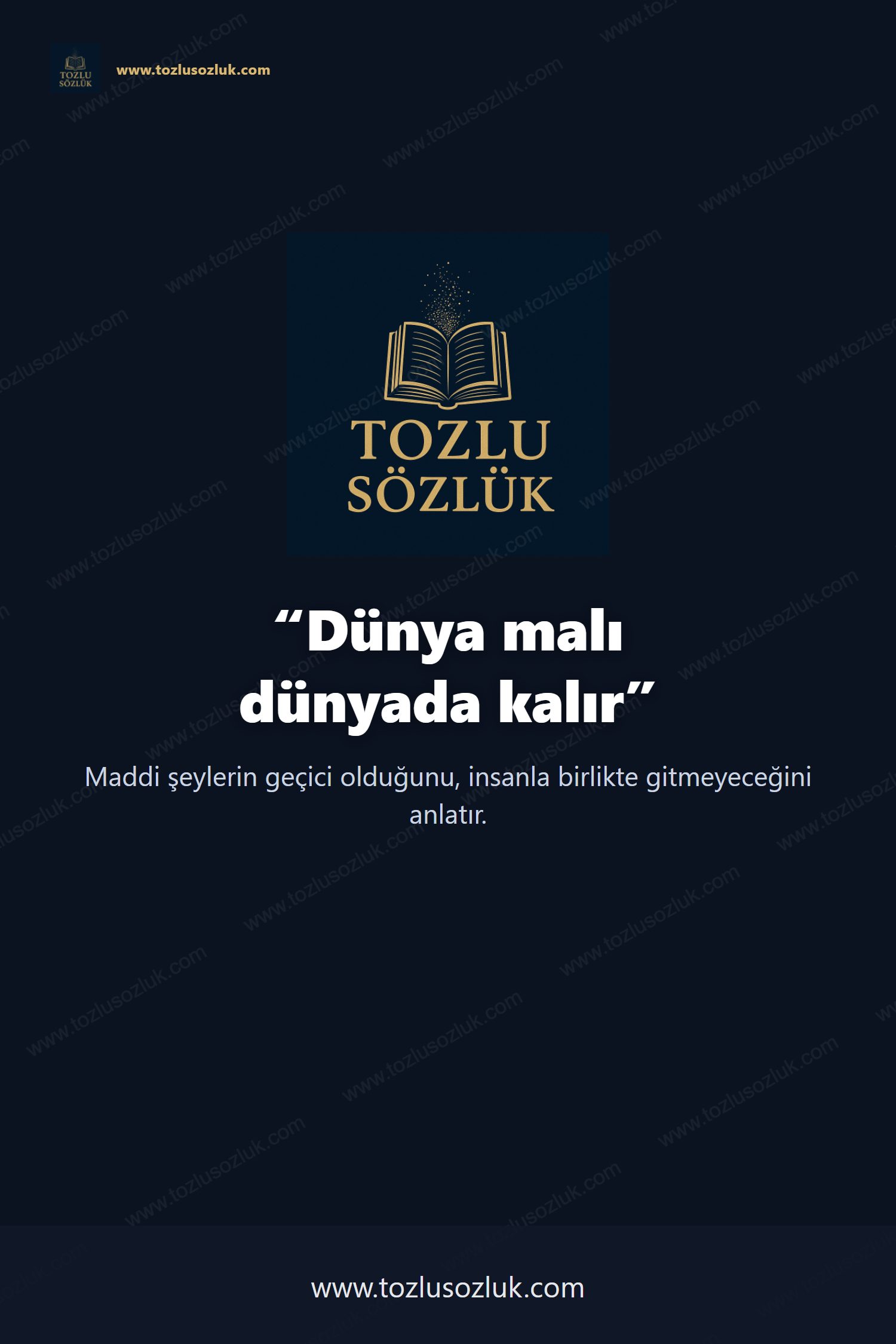 Dünya malı dünyada kalır Pinterest görseli