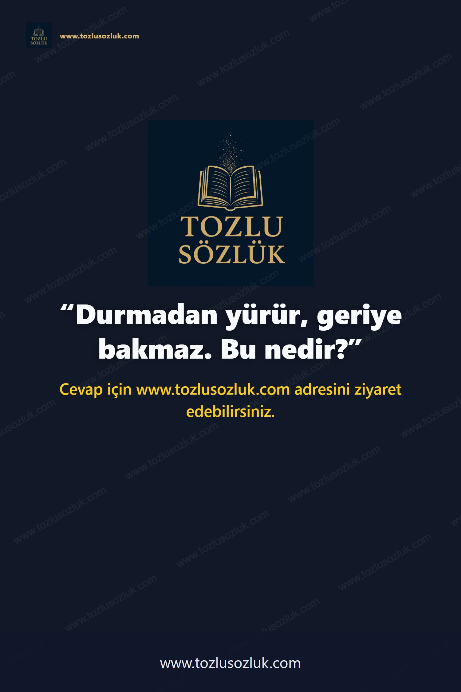 Durmadan yürür, geriye bakmaz. Bu nedir? Pinterest görseli