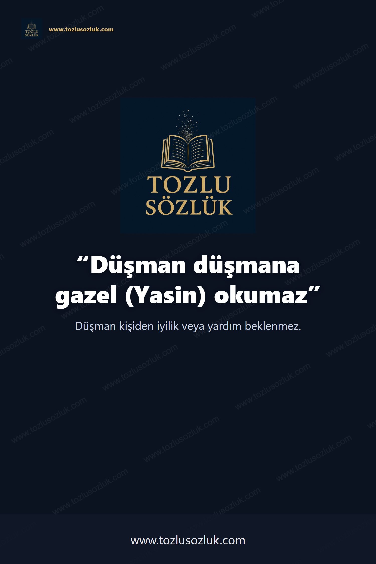 Düşman düşmana gazel (Yasin) okumaz Pinterest görseli