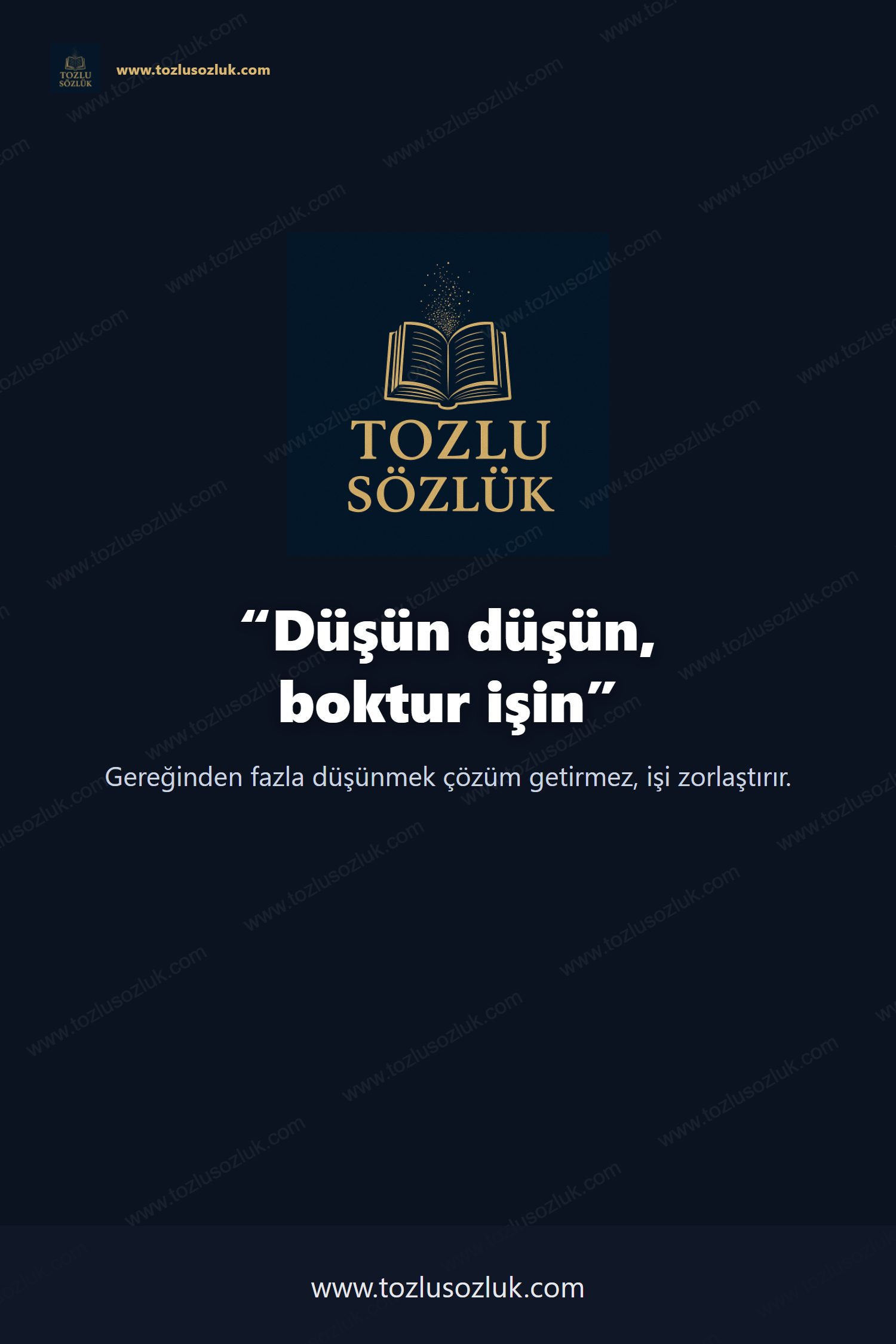 Düşün düşün, boktur işin Pinterest görseli