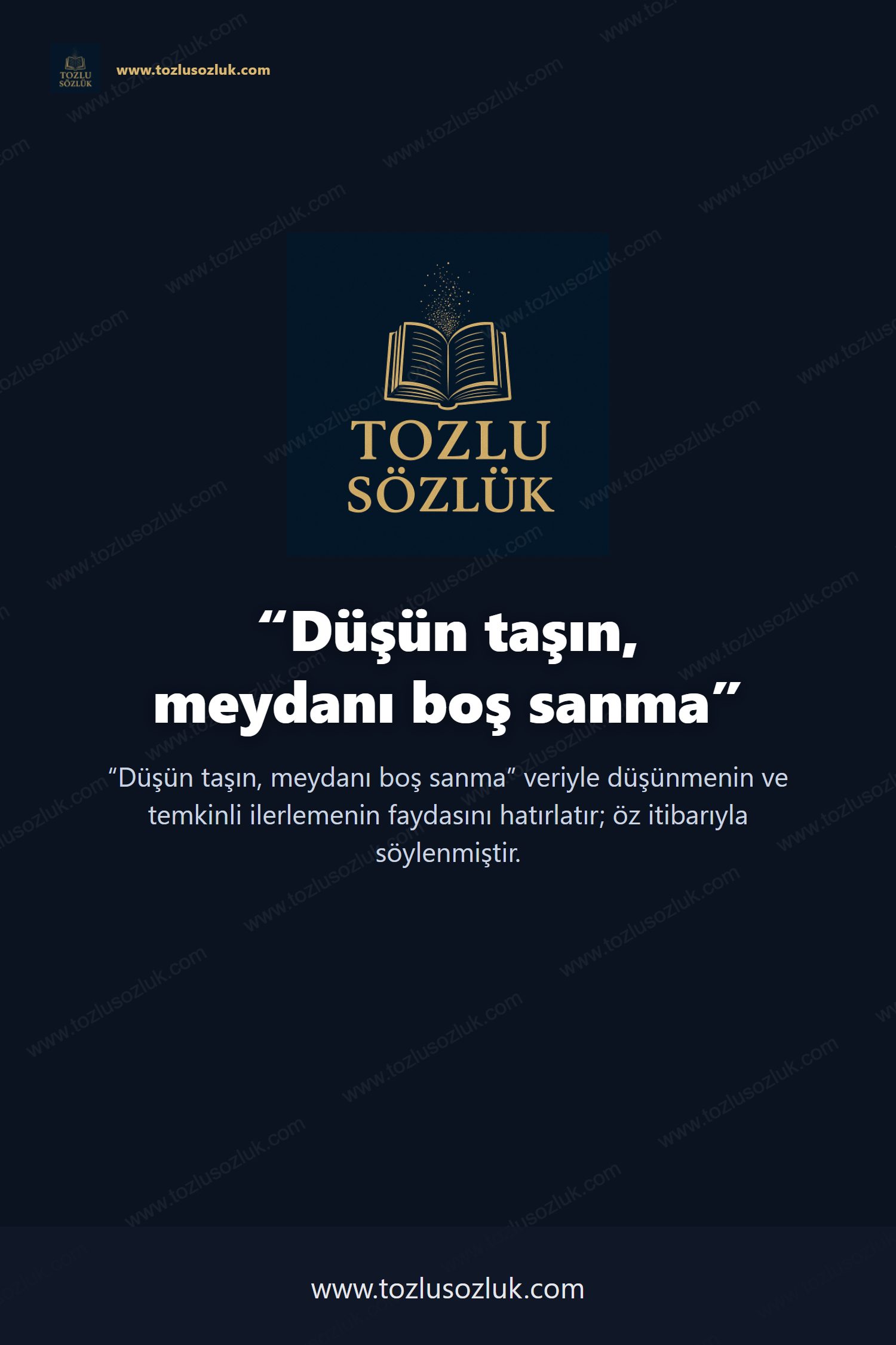 Düşün taşın, meydanı boş sanma Pinterest görseli