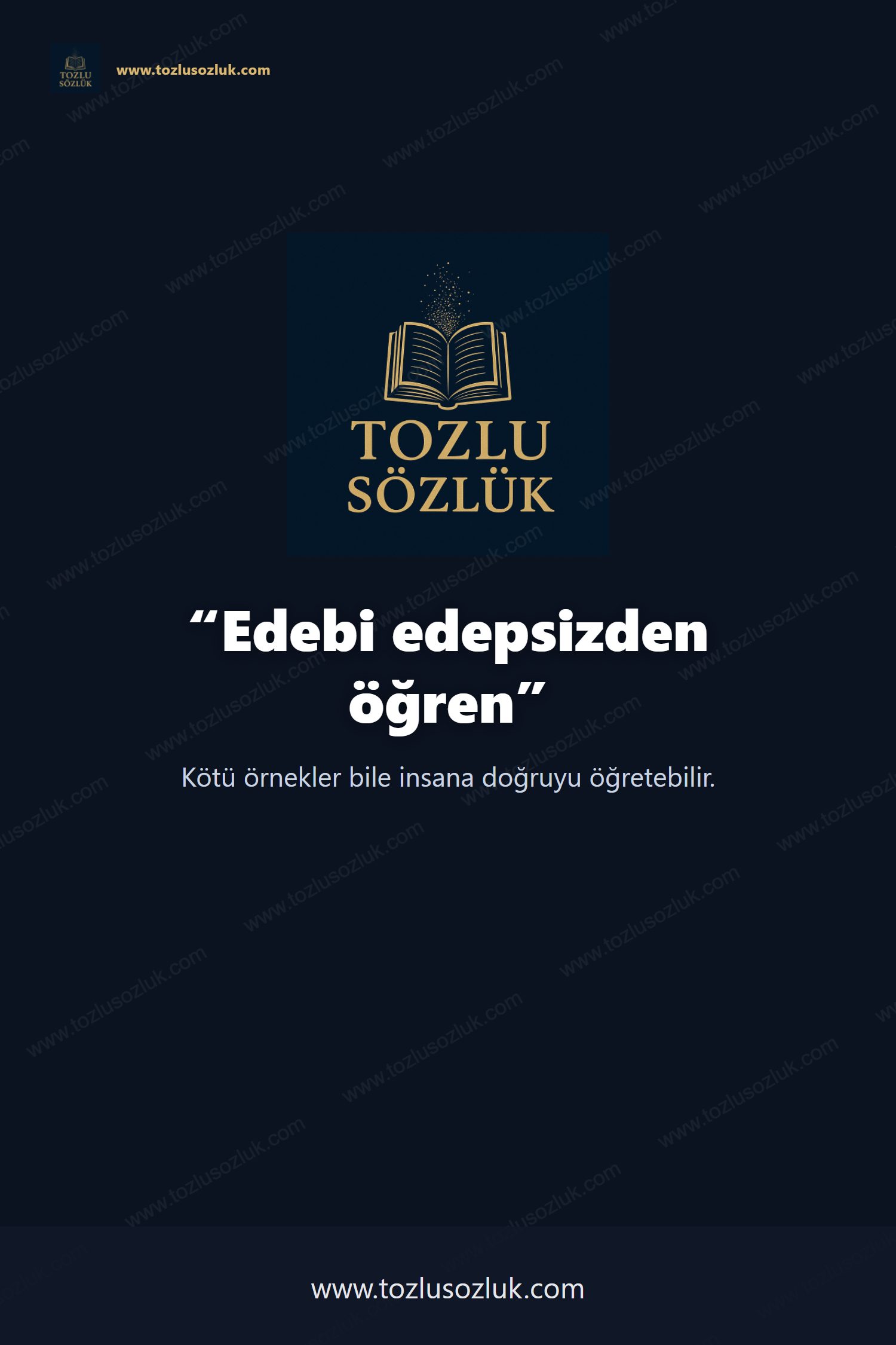 Edebi edepsizden öğren Pinterest görseli