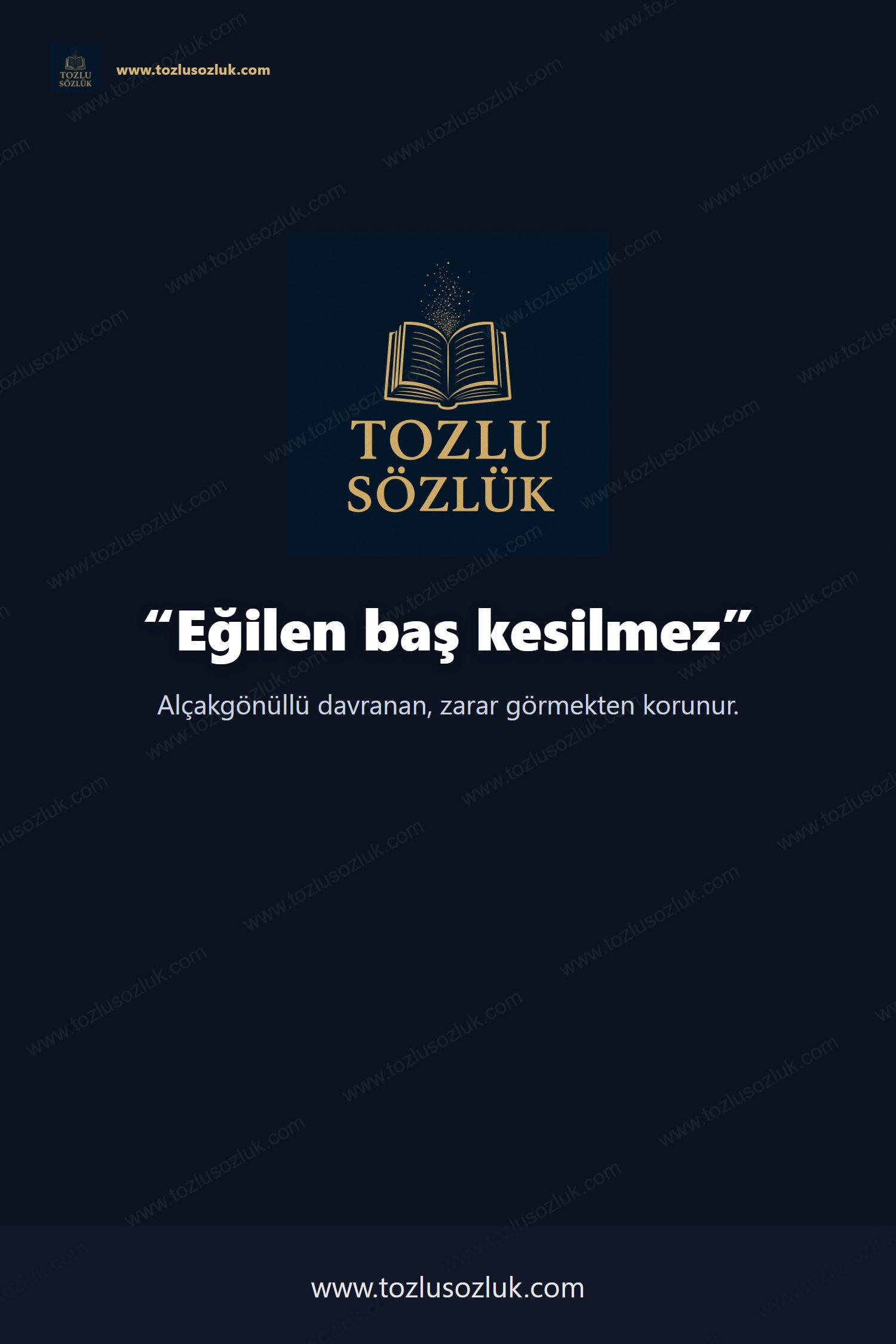 Eğilen baş kesilmez Pinterest görseli