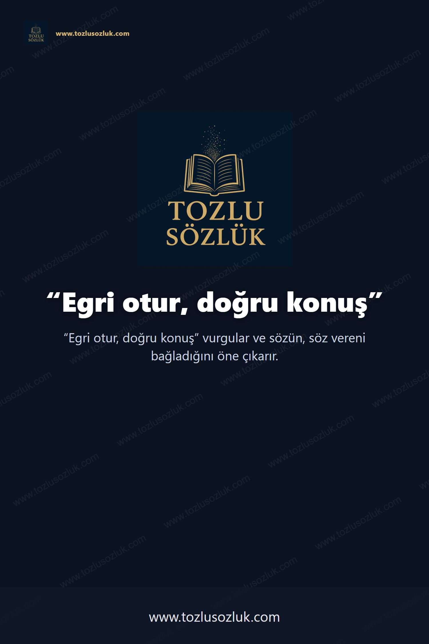 Egri otur, doğru konuş Pinterest görseli