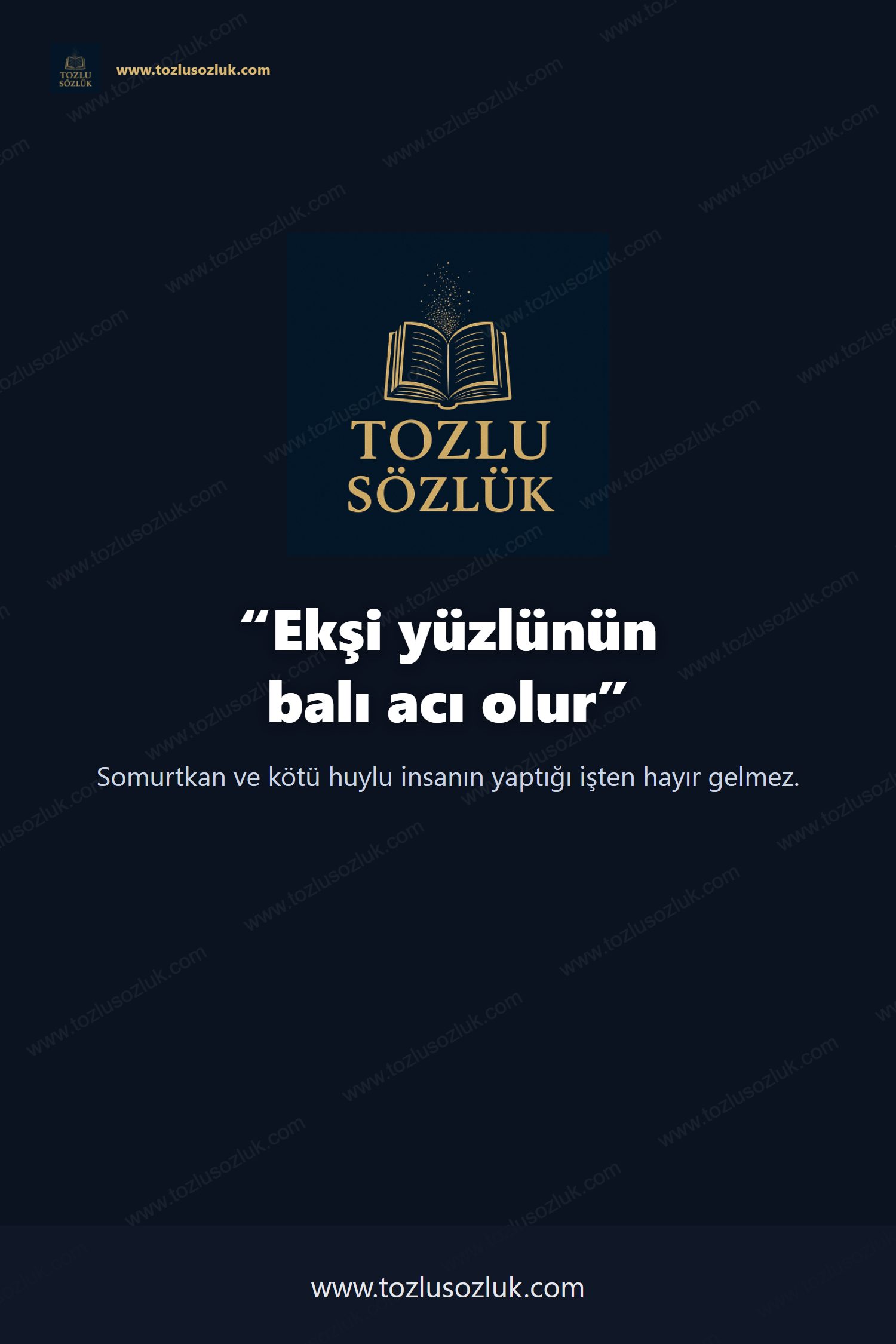 Ekşi yüzlünün balı acı olur Pinterest görseli