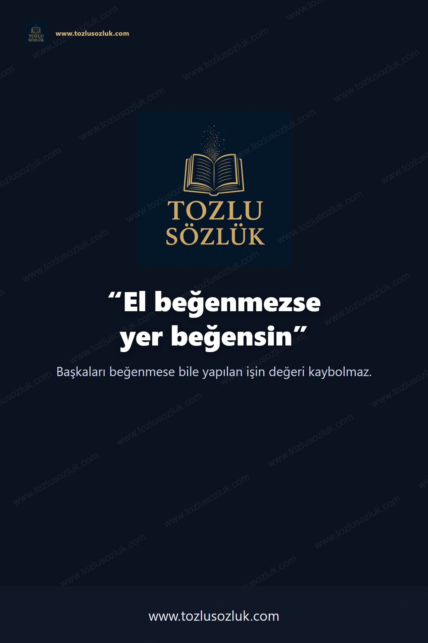 El beğenmezse yer beğensin Pinterest görseli