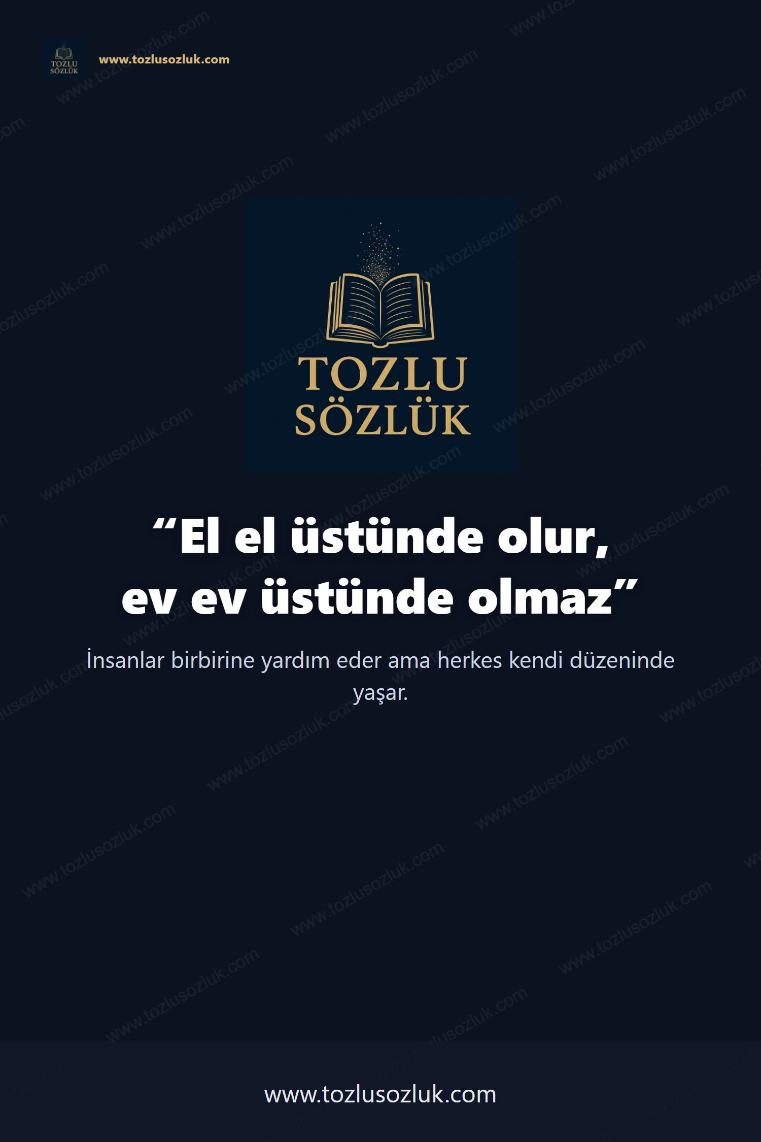 El el üstünde olur, ev ev üstünde olmaz Pinterest görseli