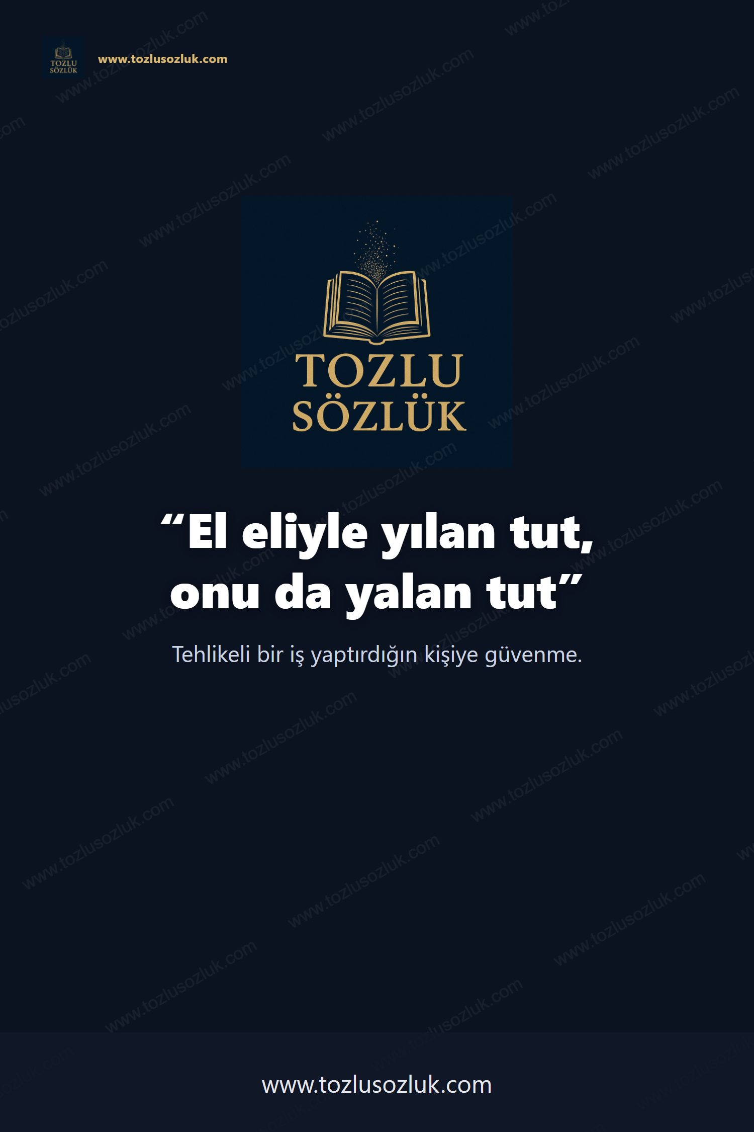 El eliyle yılan tut, onu da yalan tut Pinterest görseli