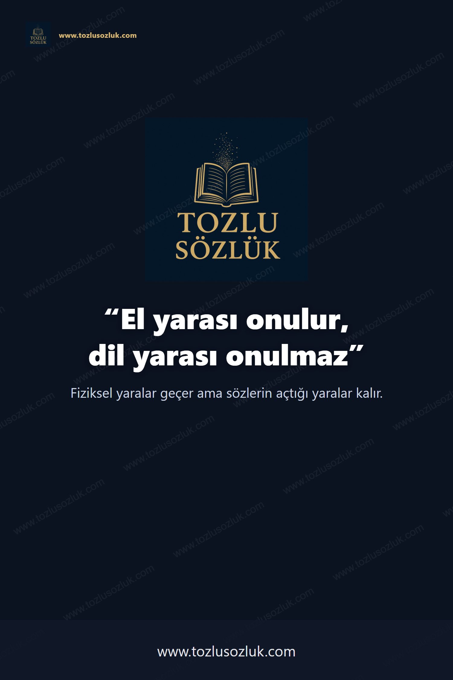 El yarası onulur, dil yarası onulmaz Pinterest görseli