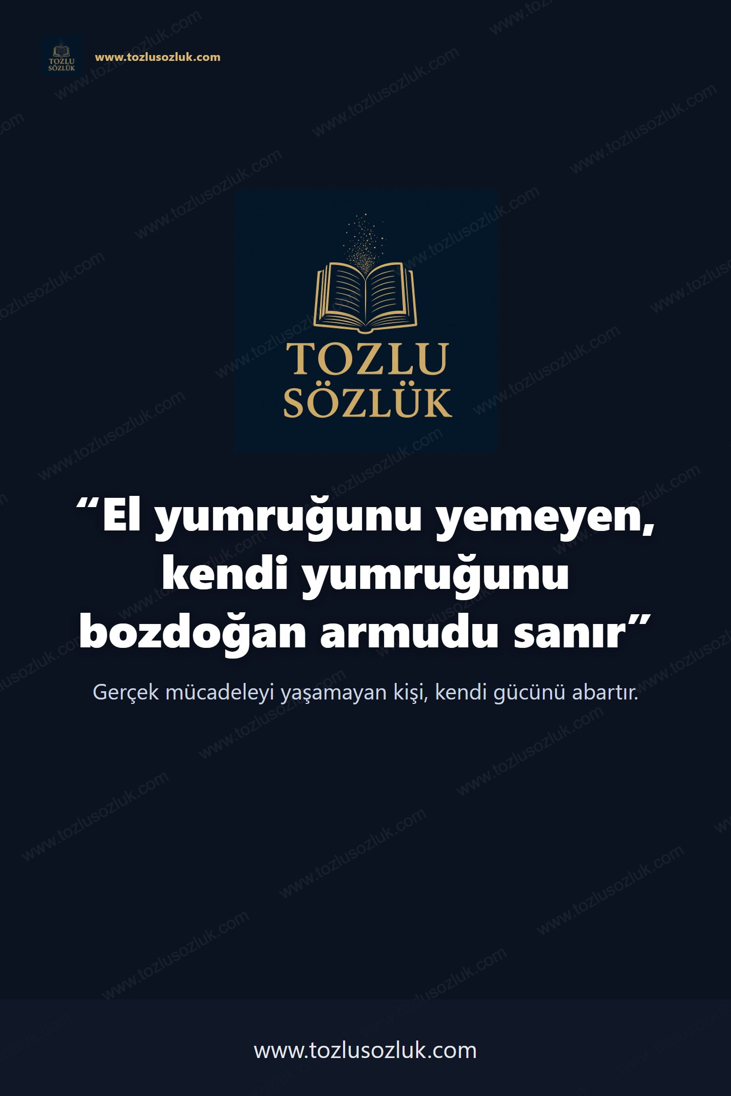 El yumruğunu yemeyen, kendi yumruğunu bozdoğan armudu sanır Pinterest görseli