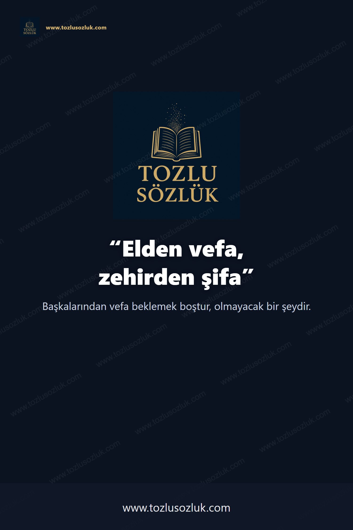 Elden vefa, zehirden şifa Pinterest görseli