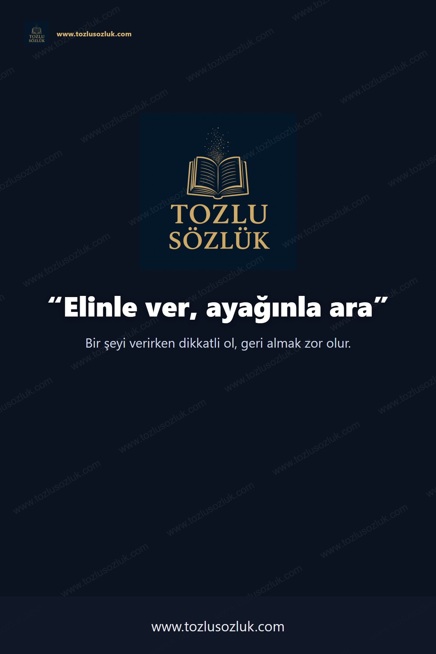 Elinle ver, ayağınla ara Pinterest görseli