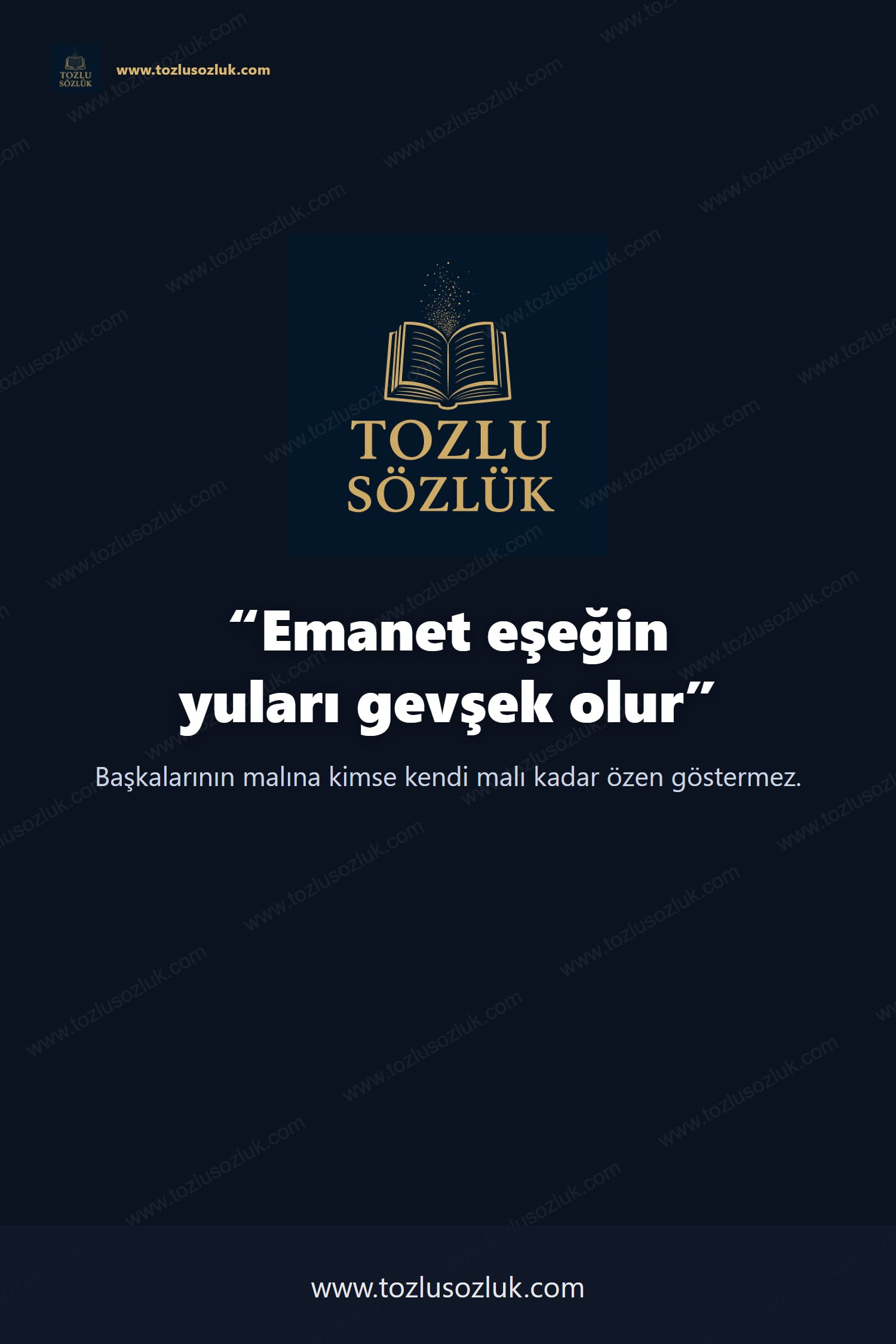 Emanet eşeğin yuları gevşek olur Pinterest görseli