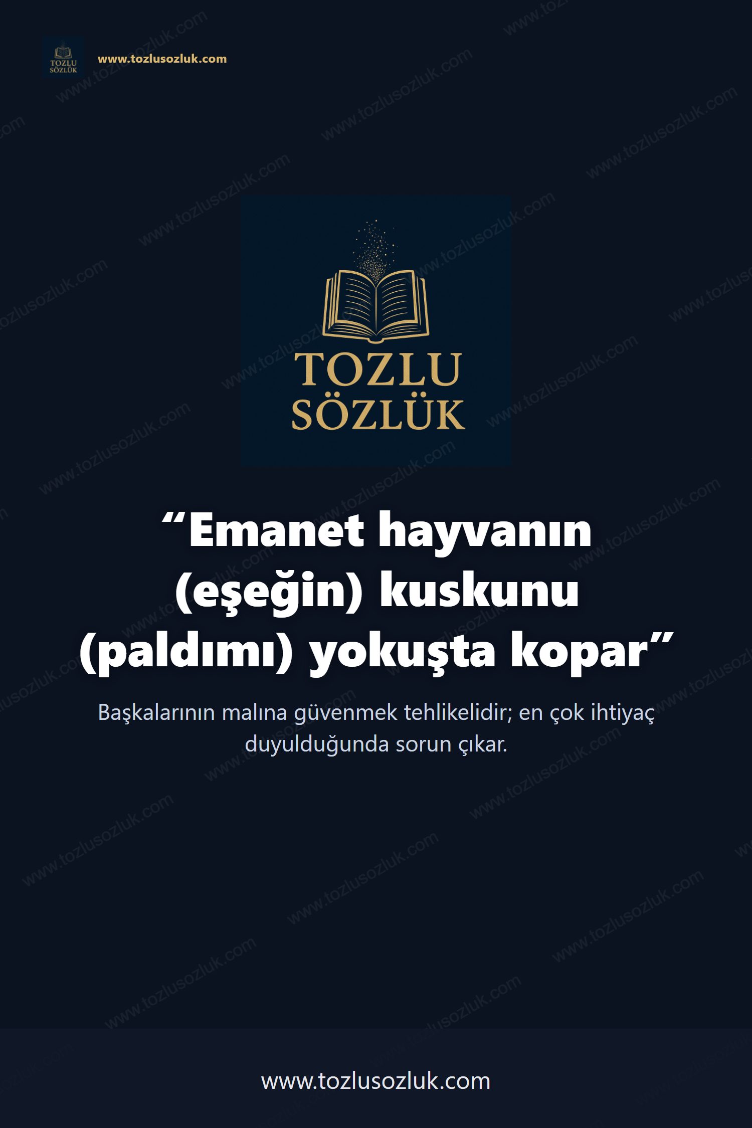 Emanet hayvanın (eşeğin) kuskunu (paldımı) yokuşta kopar Pinterest görseli