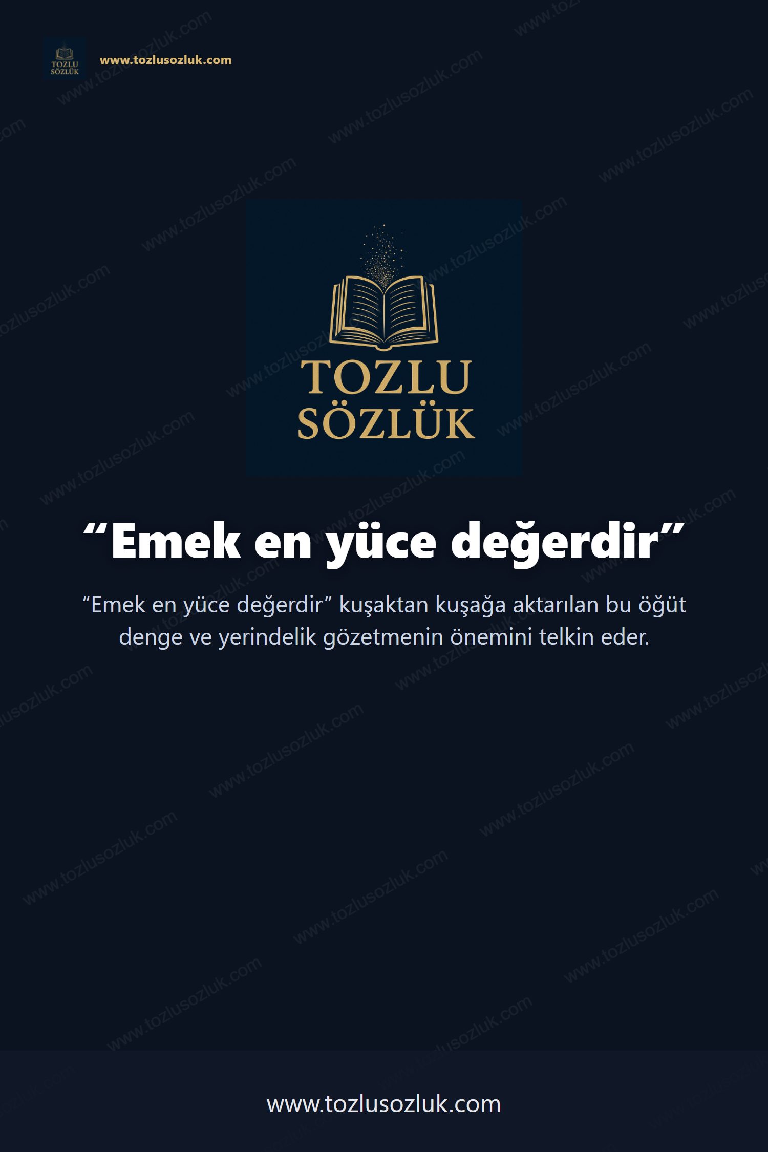 Emek en yüce değerdir Pinterest görseli