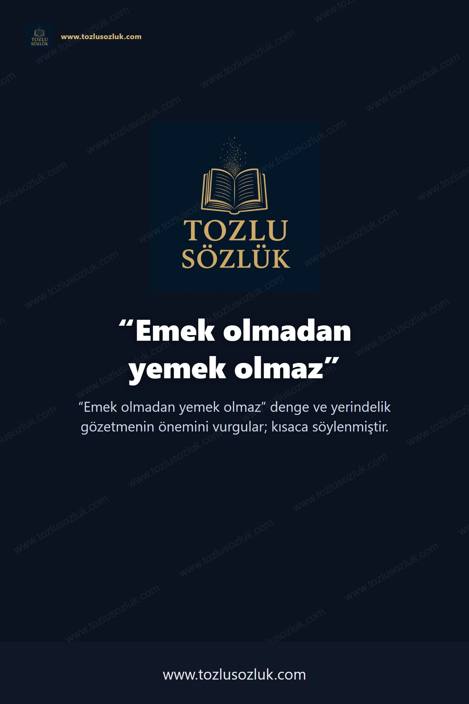 Emek olmadan yemek olmaz Pinterest görseli