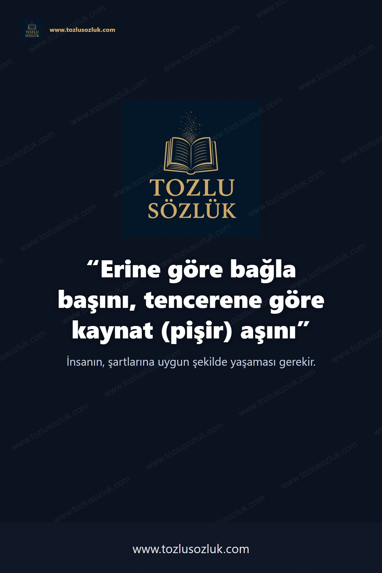 Erine göre bağla başını, tencerene göre kaynat (pişir) aşını Pinterest görseli