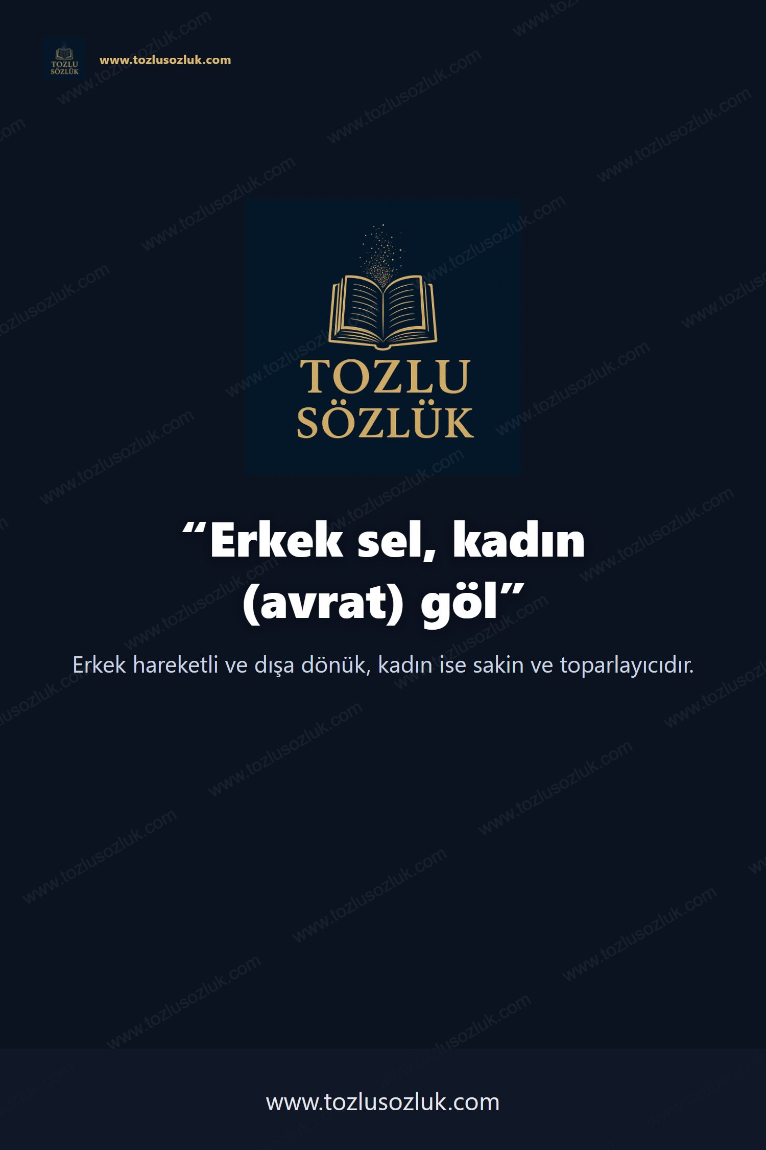 Erkek sel, kadın (avrat) göl Pinterest görseli