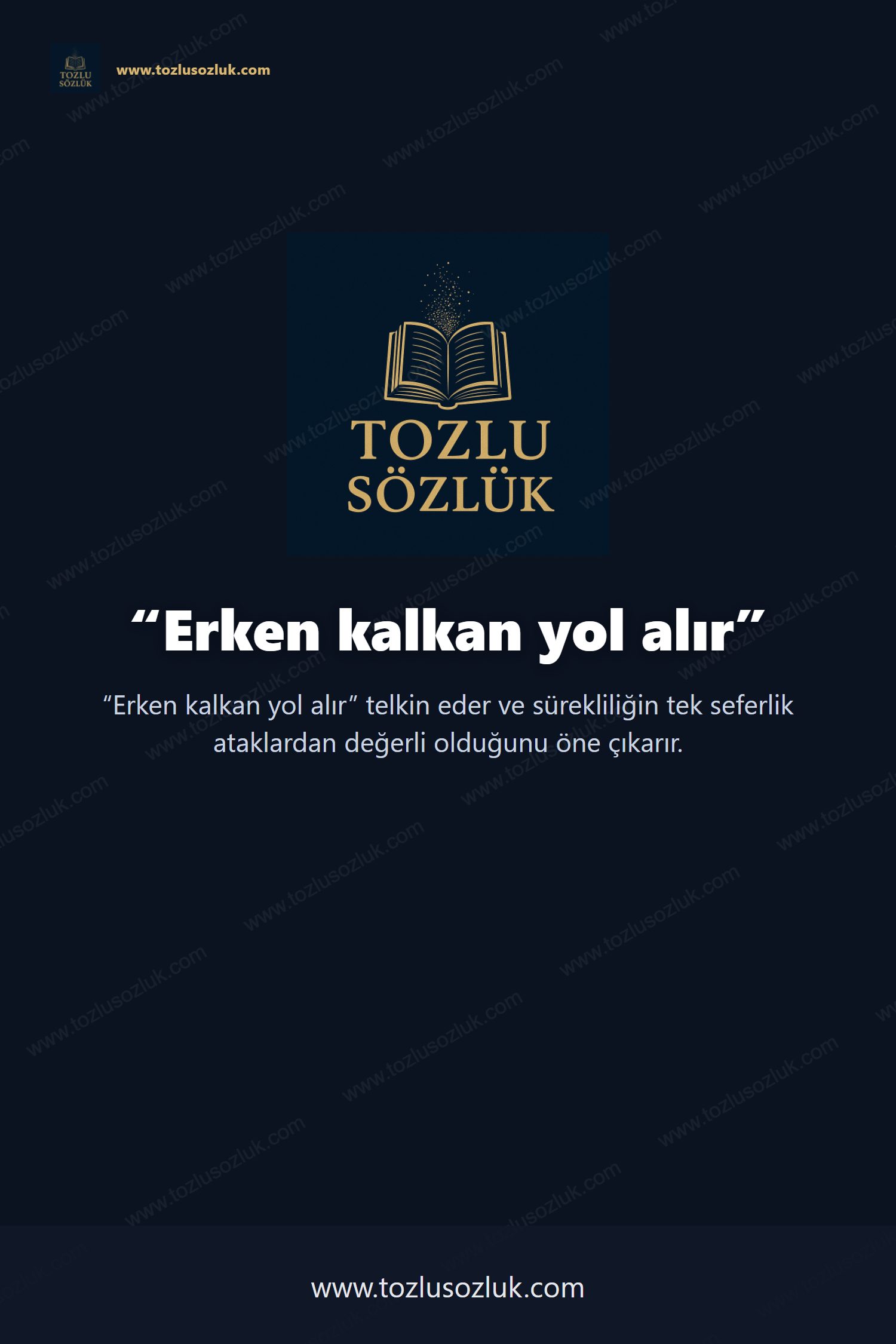 Erken kalkan yol alır Pinterest görseli
