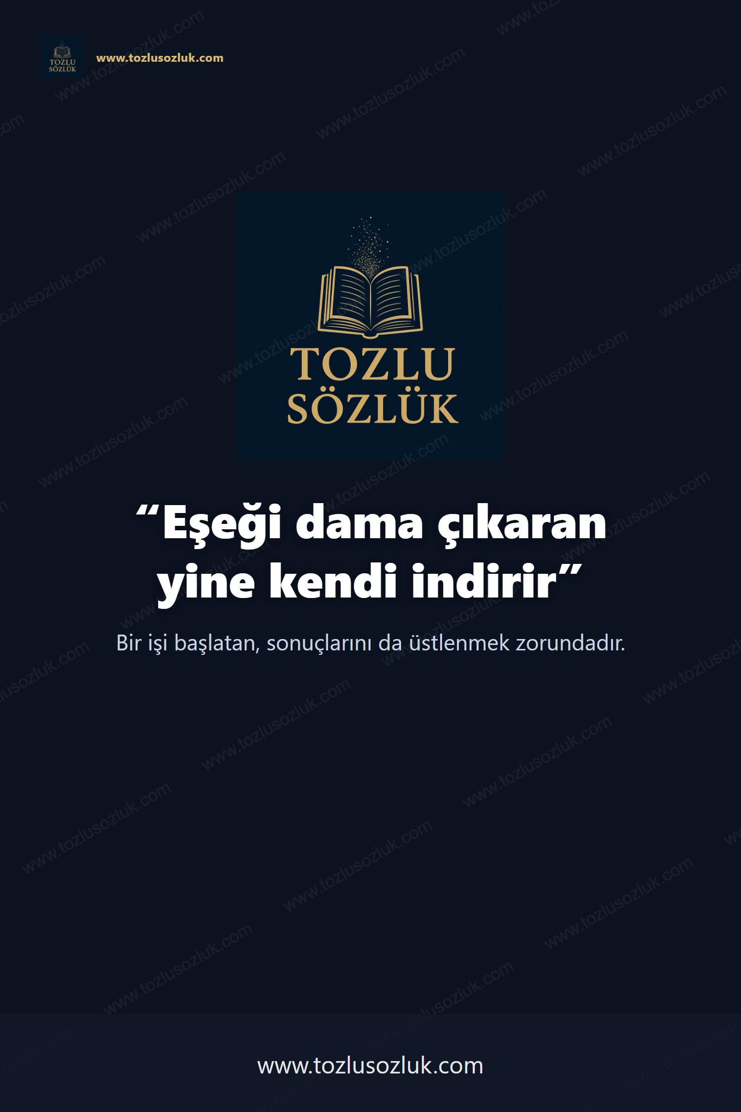 Eşeği dama çıkaran yine kendi indirir Pinterest görseli