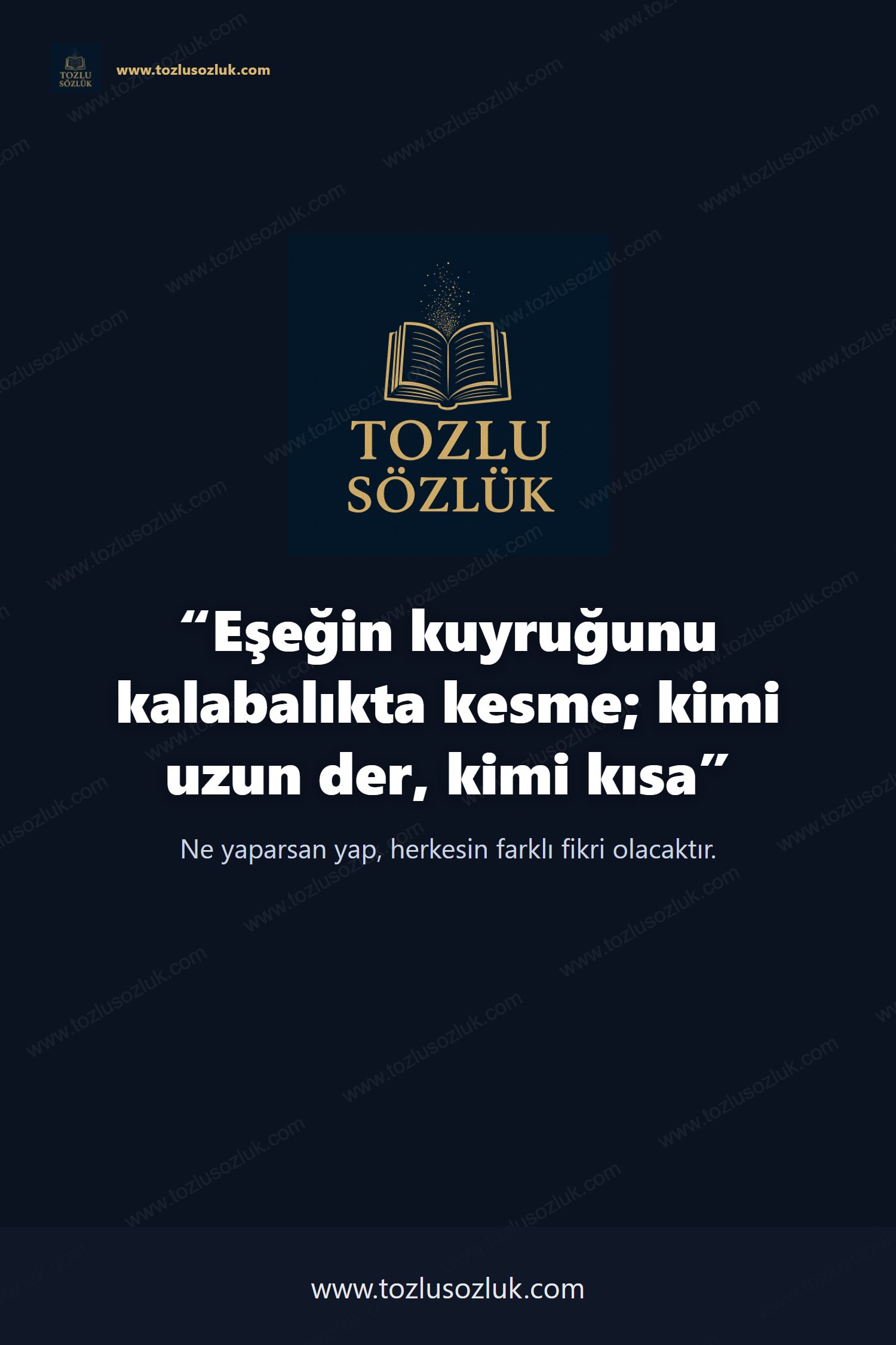 Eşeğin kuyruğunu kalabalıkta kesme; kimi uzun der, kimi kısa Pinterest görseli
