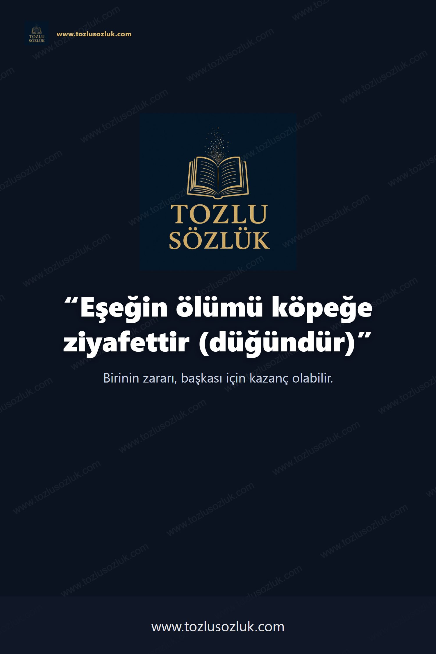 Eşeğin ölümü köpeğe ziyafettir (düğündür) Pinterest görseli