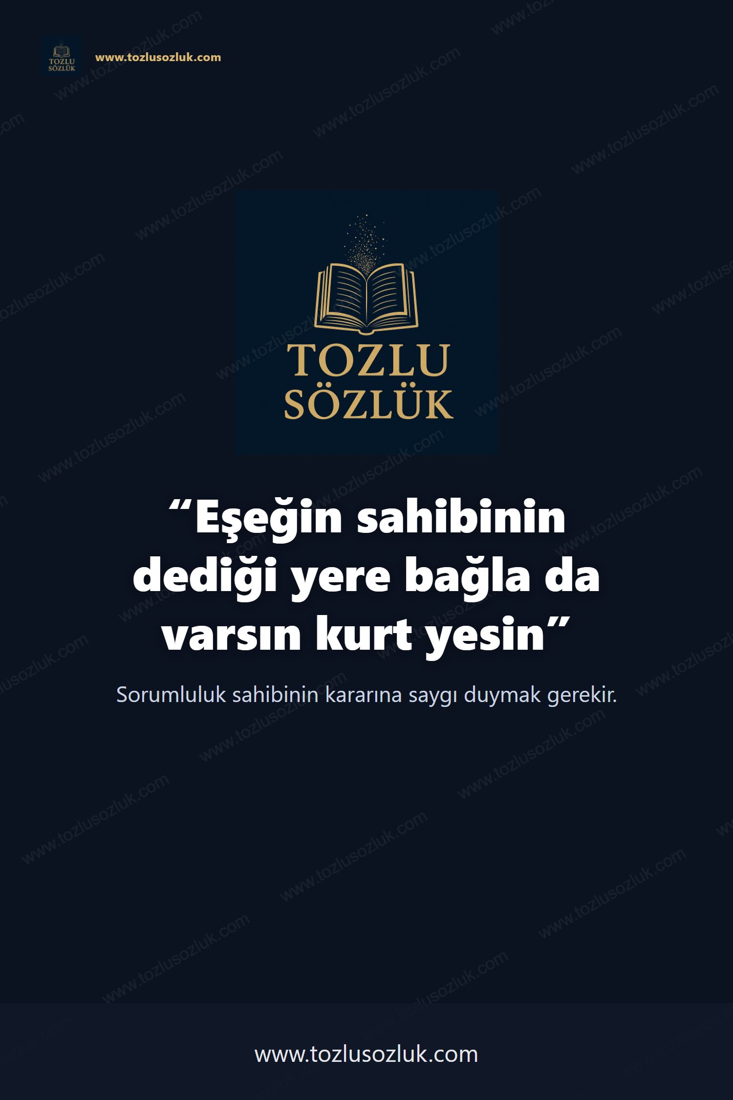 Eşeğin sahibinin dediği yere bağla da varsın kurt yesin Pinterest görseli