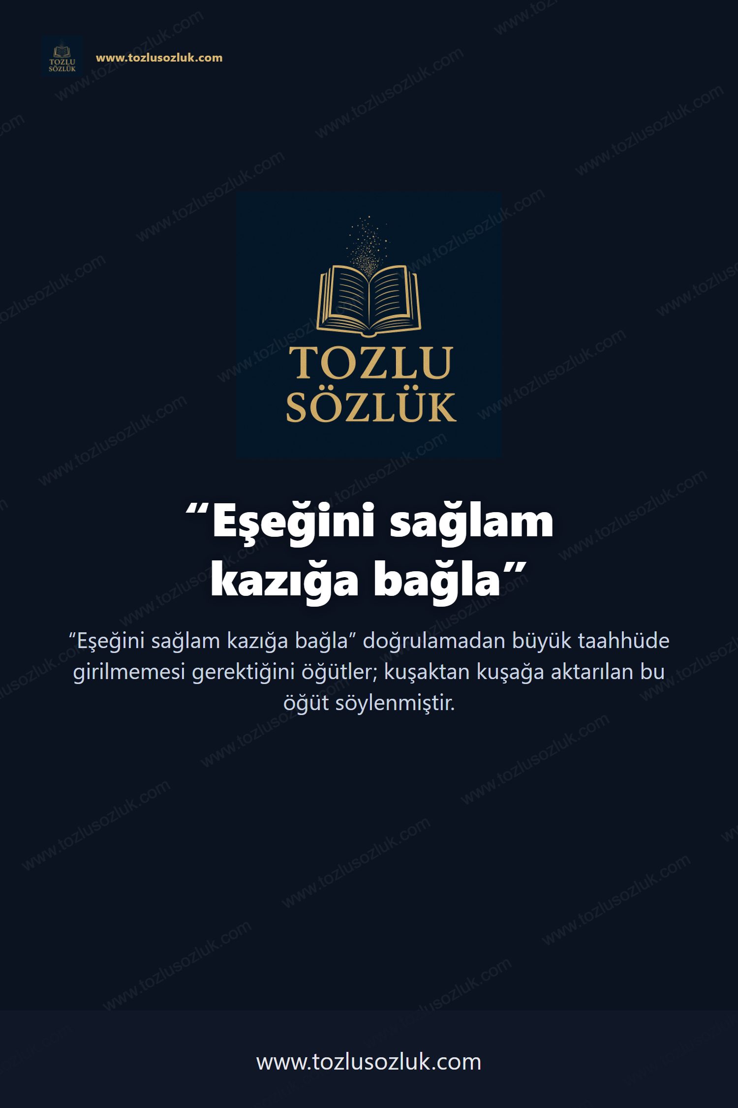 Eşeğini sağlam kazığa bağla Pinterest görseli