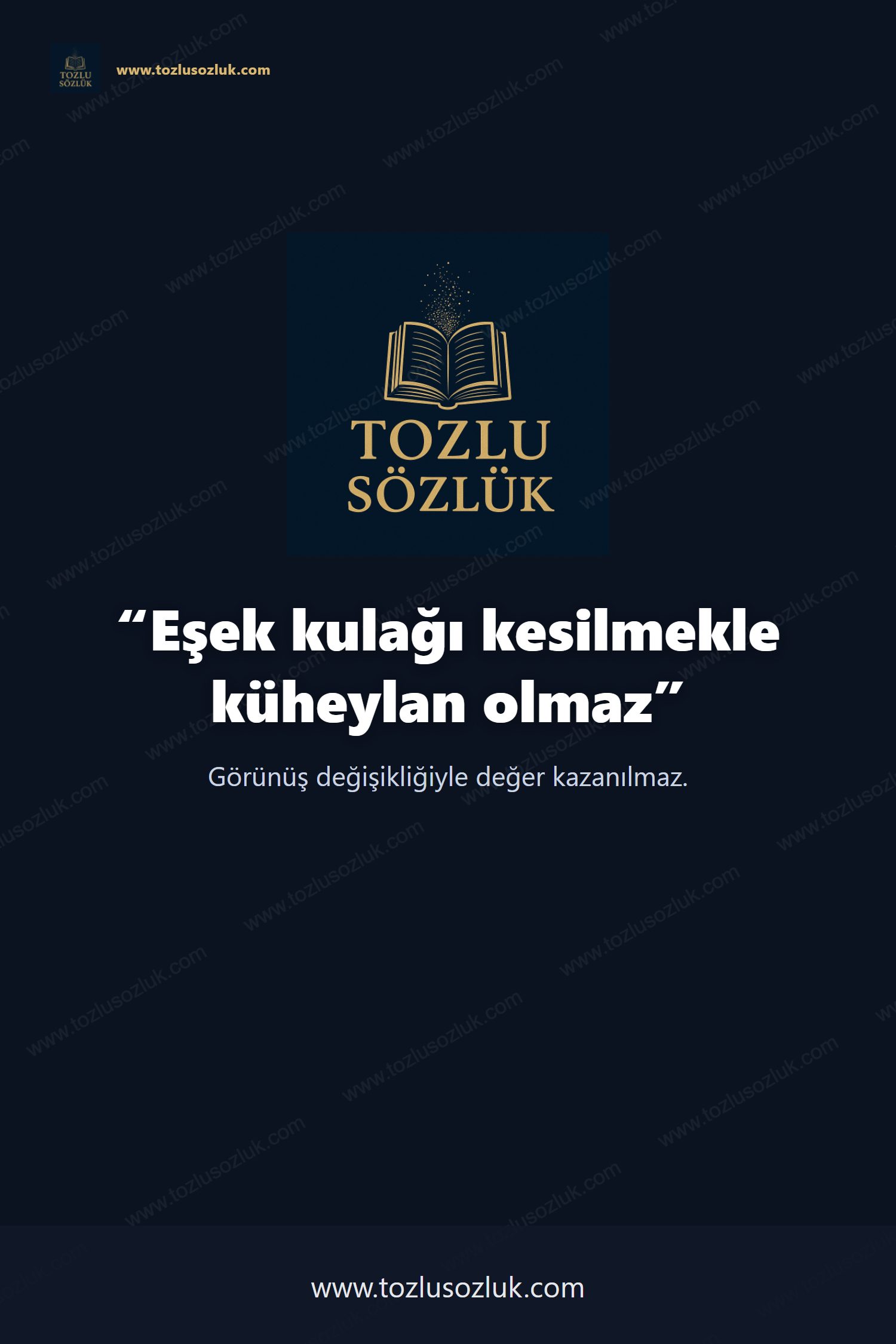 Eşek kulağı kesilmekle küheylan olmaz Pinterest görseli