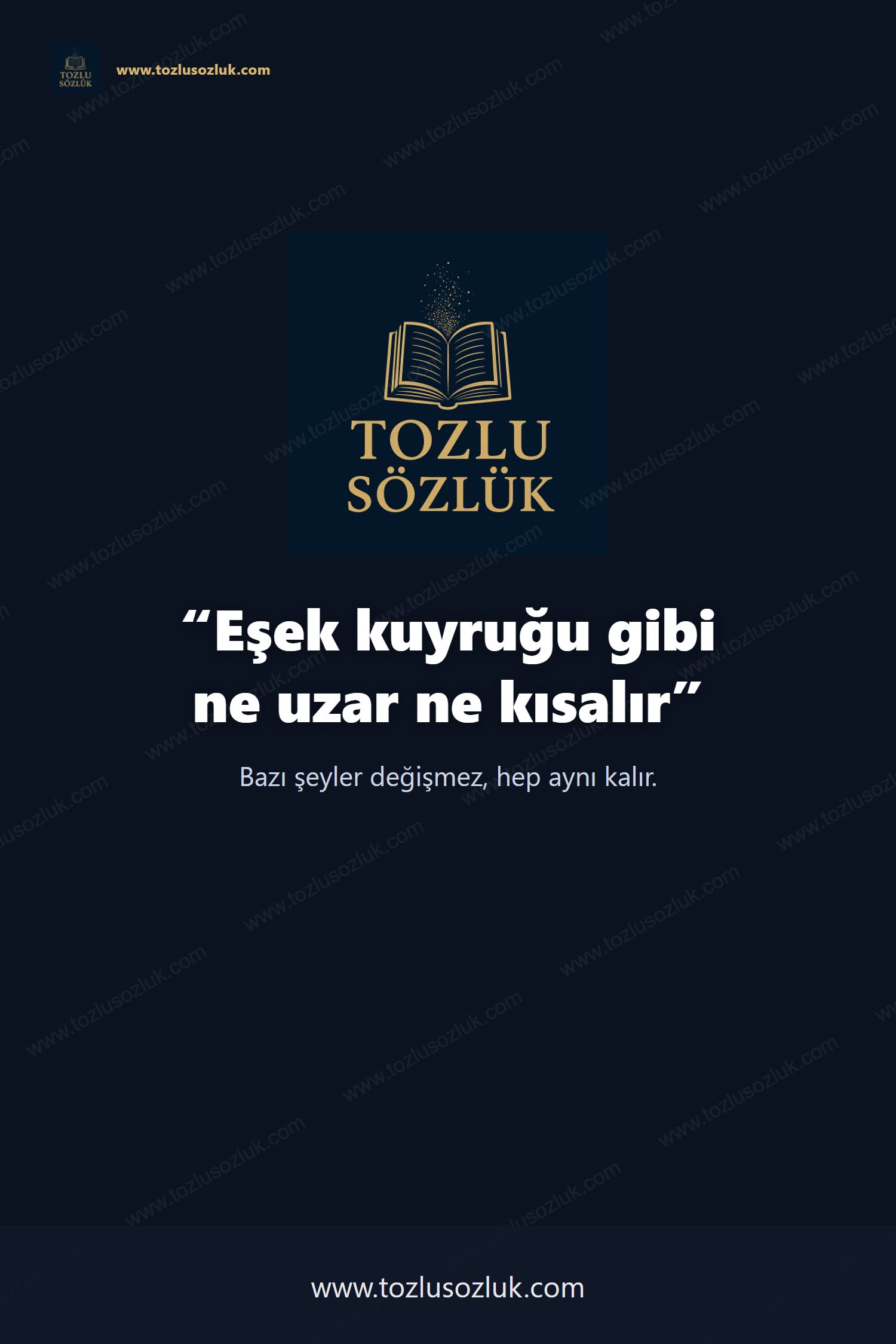 Eşek kuyruğu gibi ne uzar ne kısalır Pinterest görseli