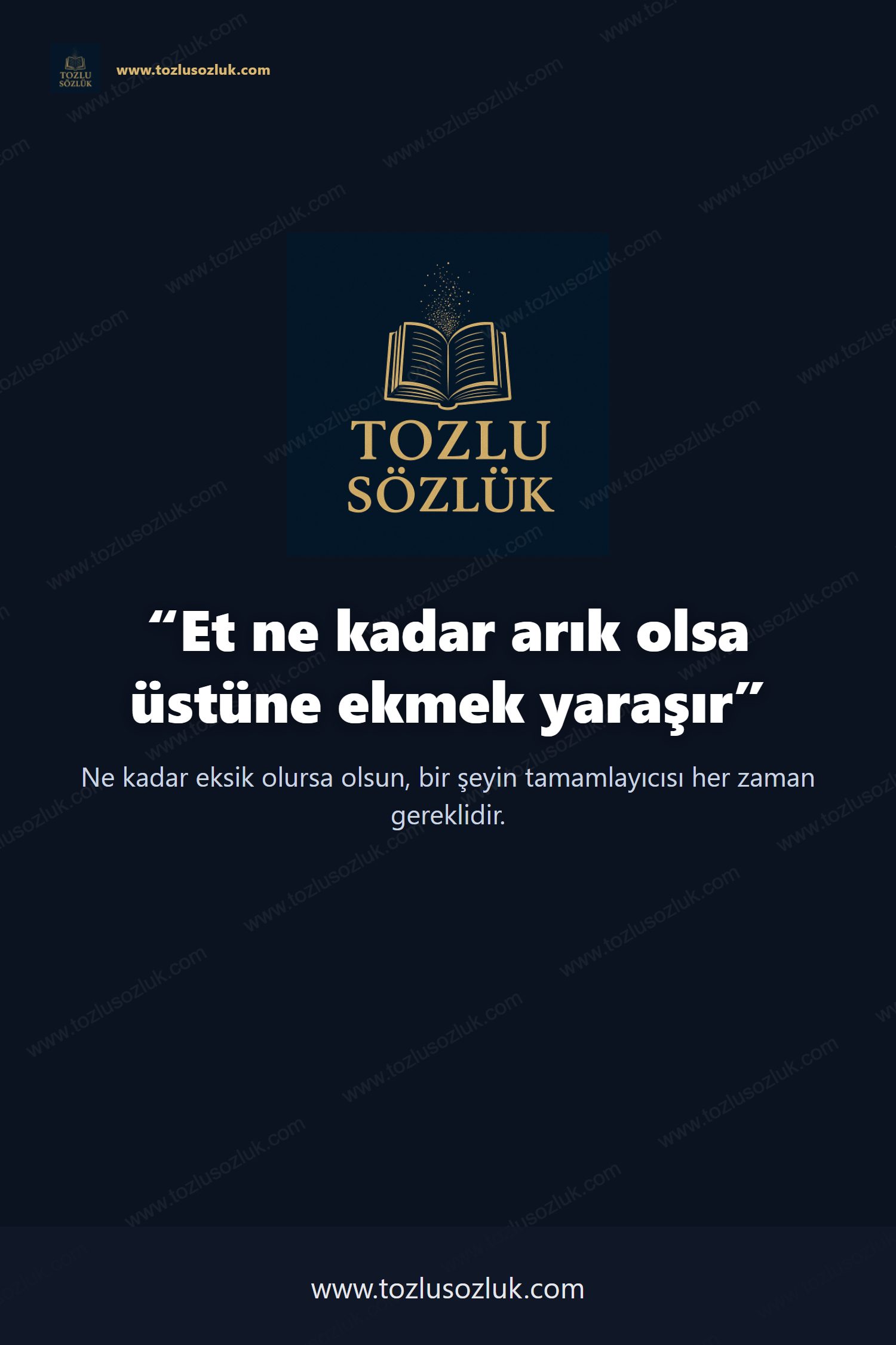 Et ne kadar arık olsa üstüne ekmek yaraşır Pinterest görseli