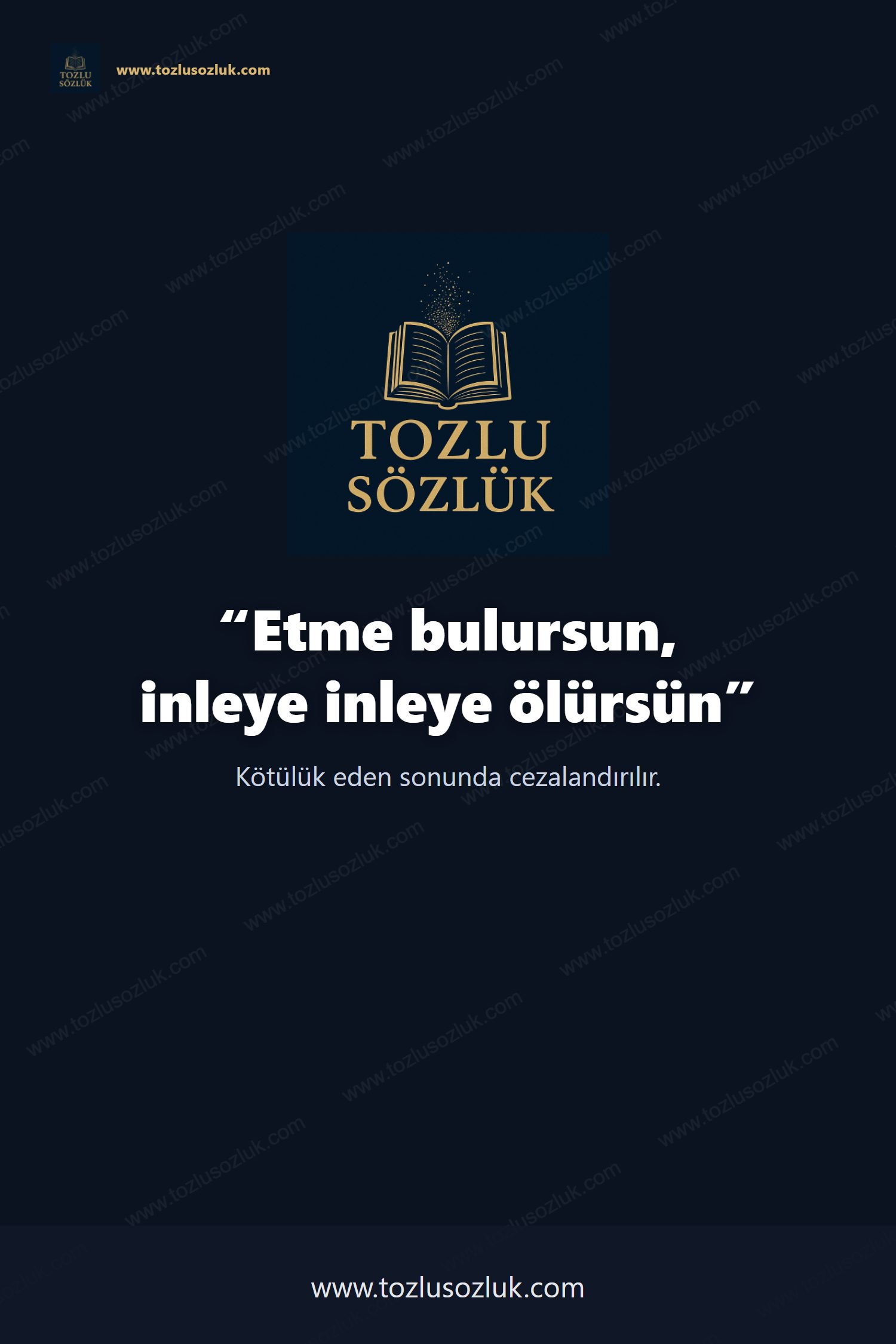 Etme bulursun, inleye inleye ölürsün Pinterest görseli