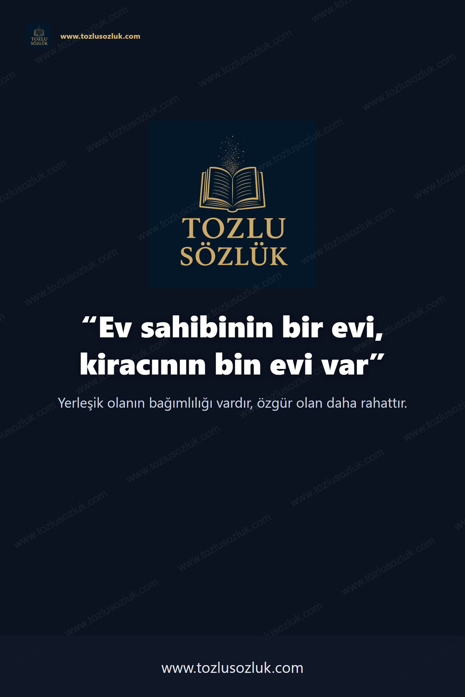 Ev sahibinin bir evi, kiracının bin evi var Pinterest görseli