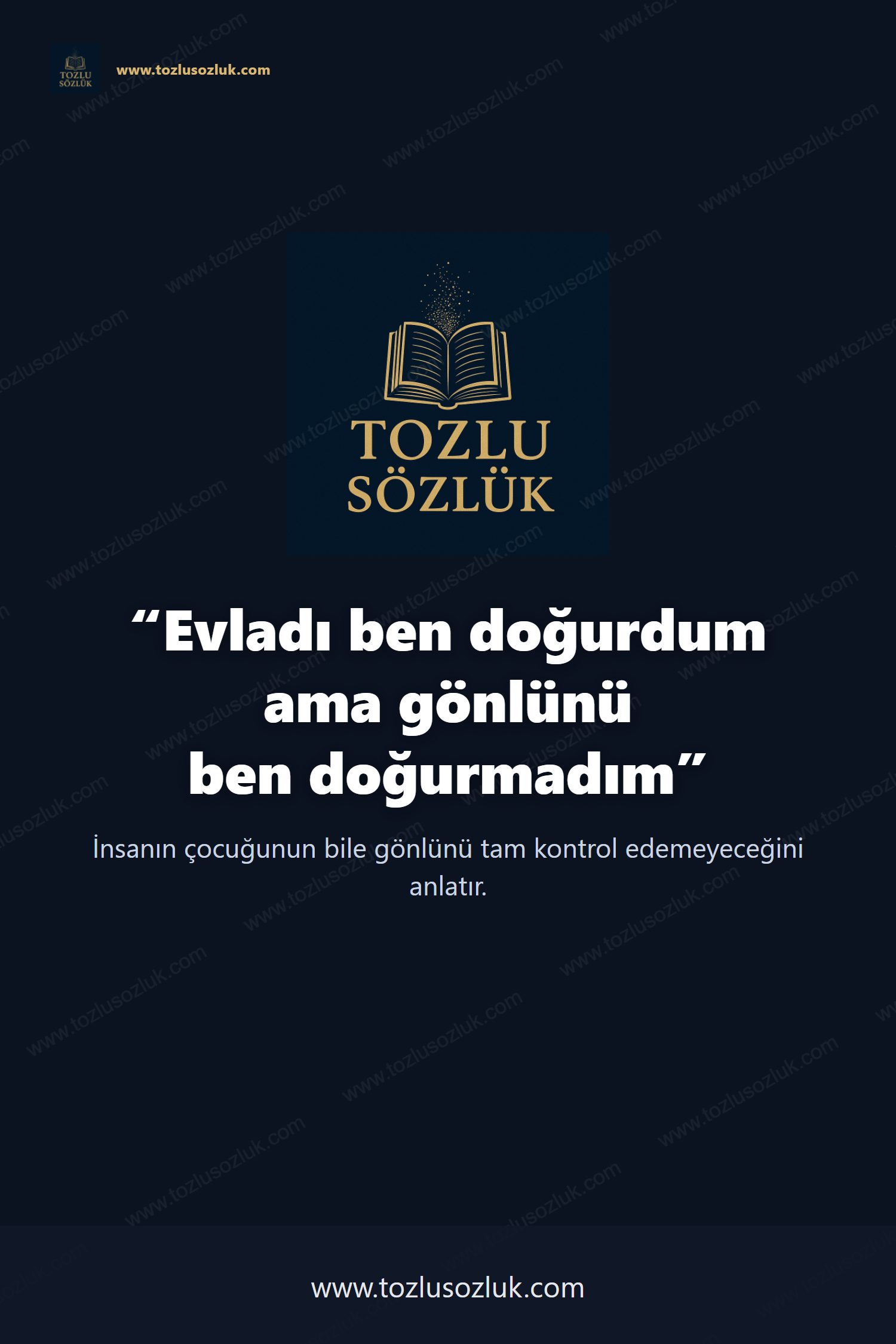 Evladı ben doğurdum ama gönlünü ben doğurmadım Pinterest görseli