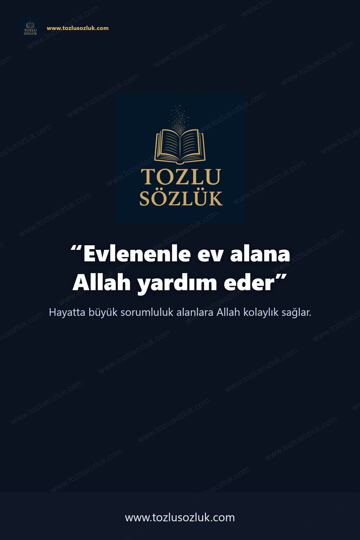 Evlenenle ev alana Allah yardım eder Pinterest görseli