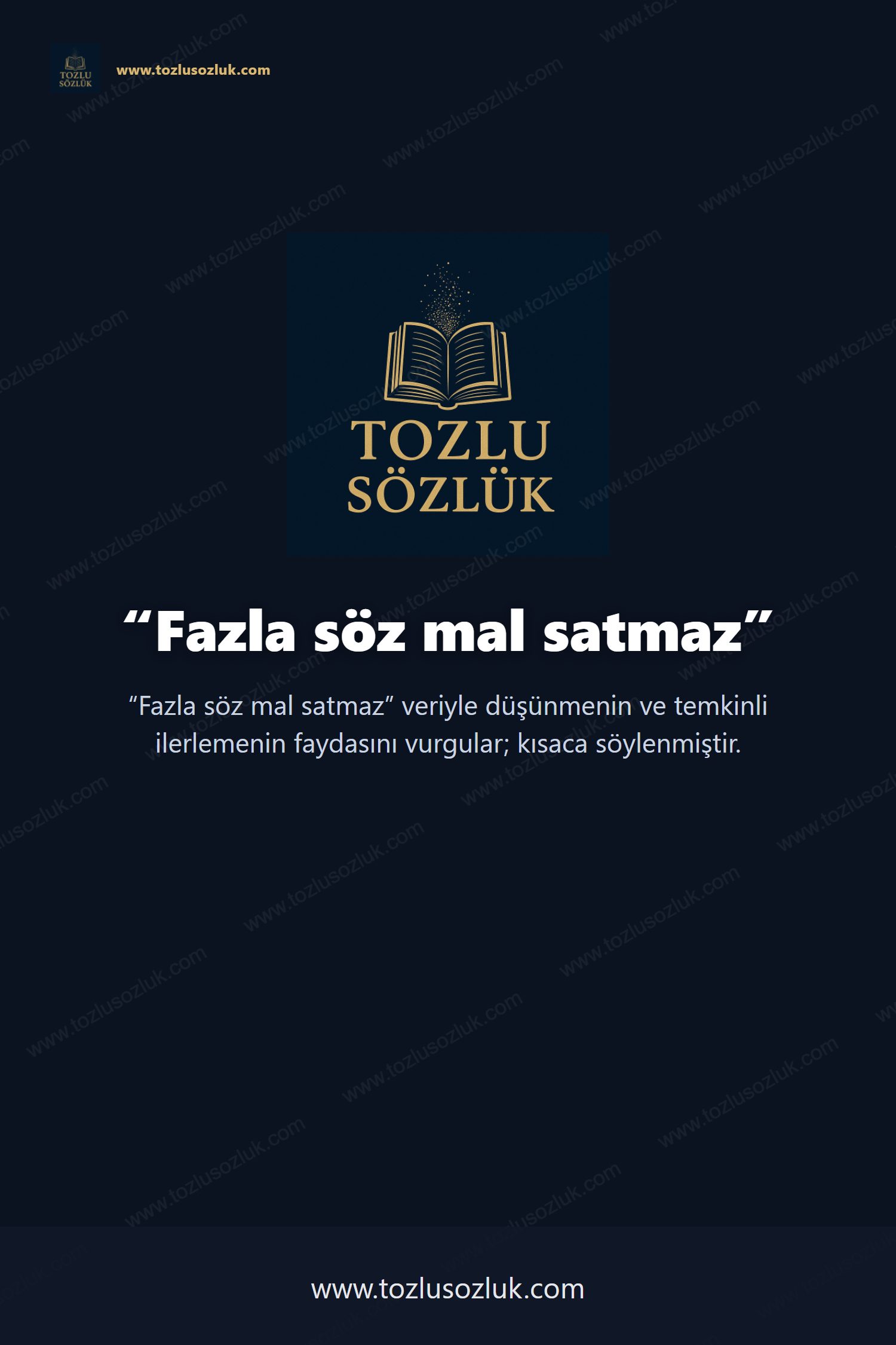 Fazla söz mal satmaz Pinterest görseli