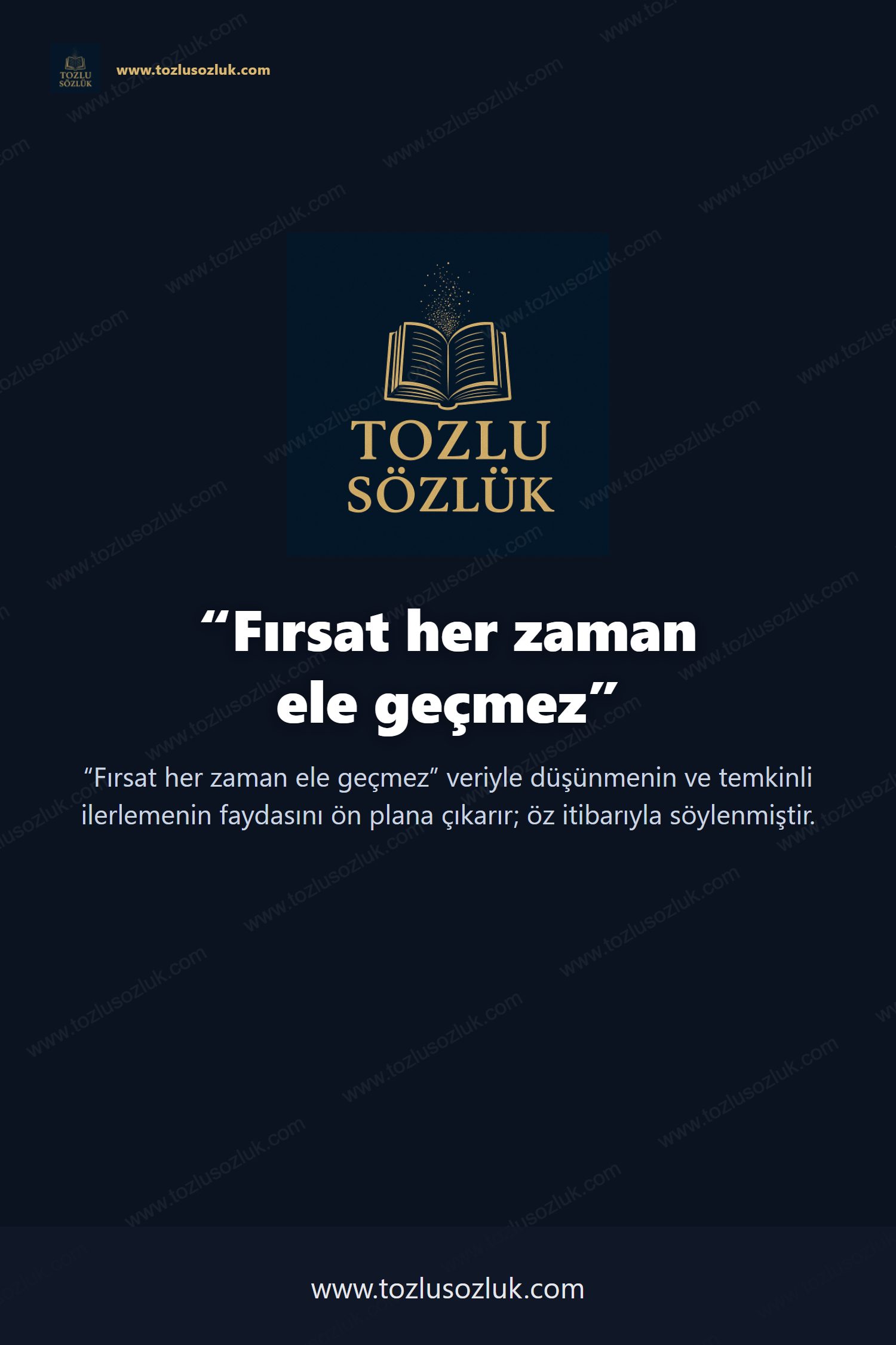 Fırsat her zaman ele geçmez Pinterest görseli