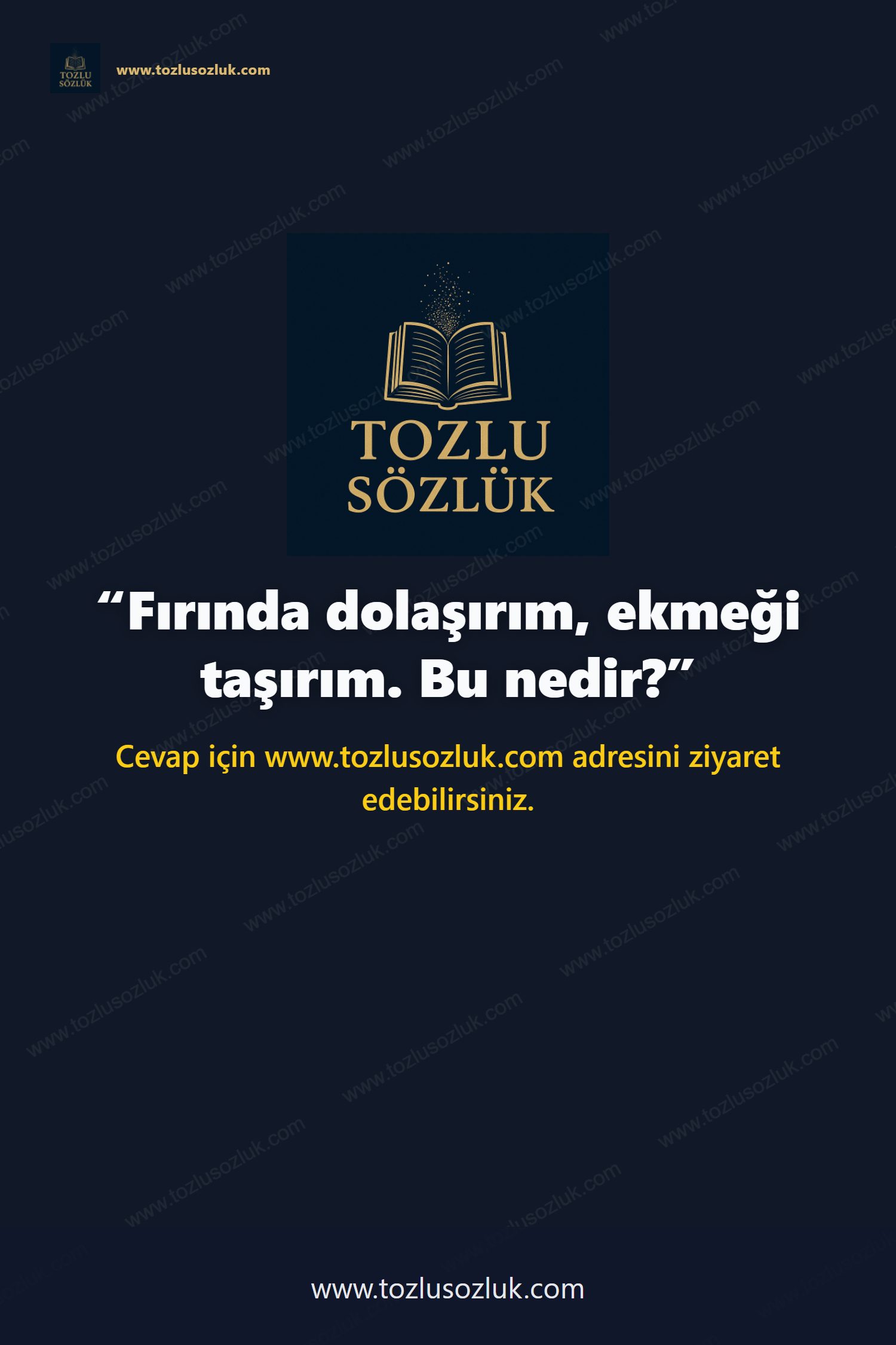 Fırında dolaşırım, ekmeği taşırım. Bu nedir? Pinterest görseli