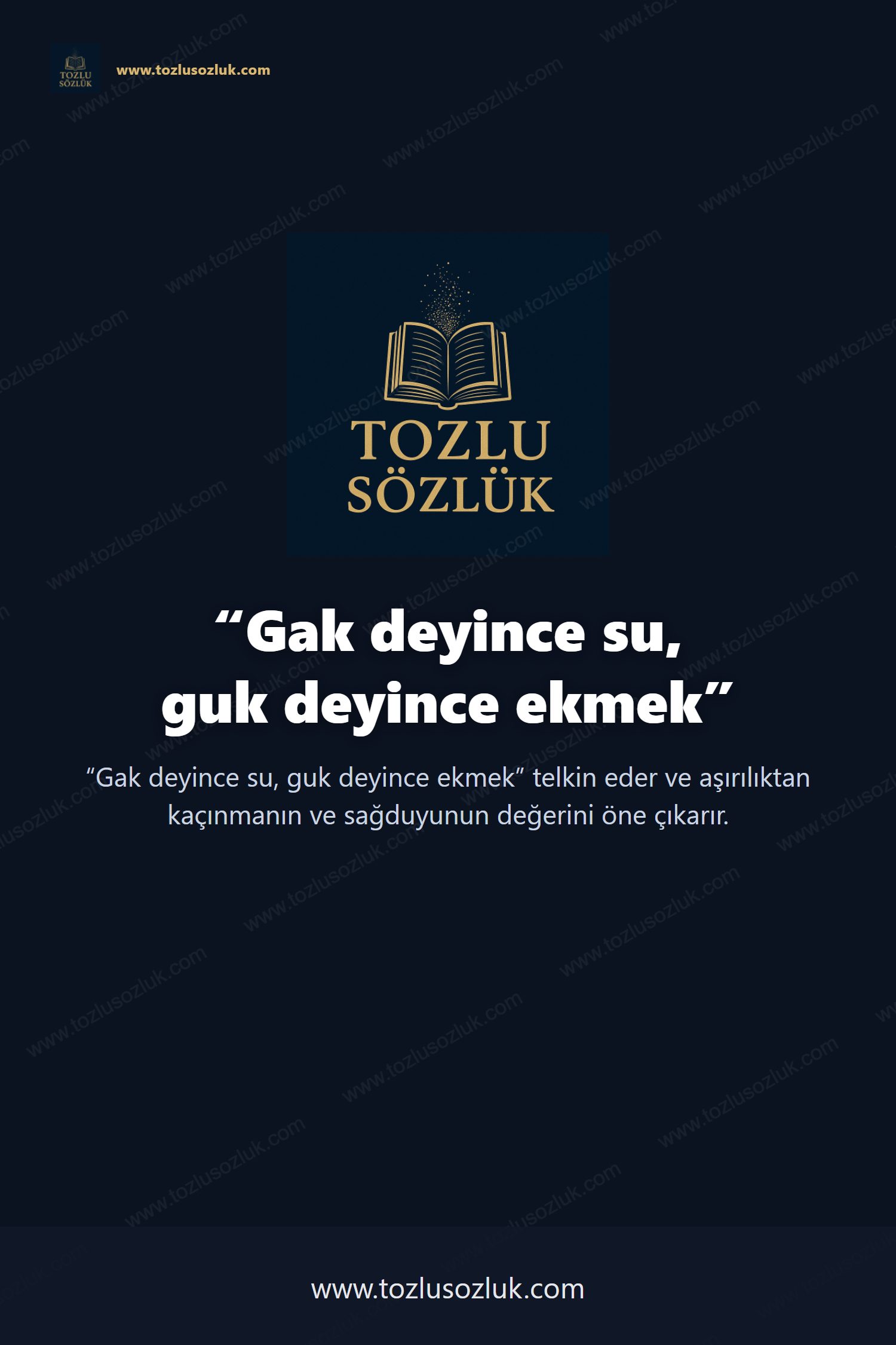 Gak deyince su, guk deyince ekmek Pinterest görseli