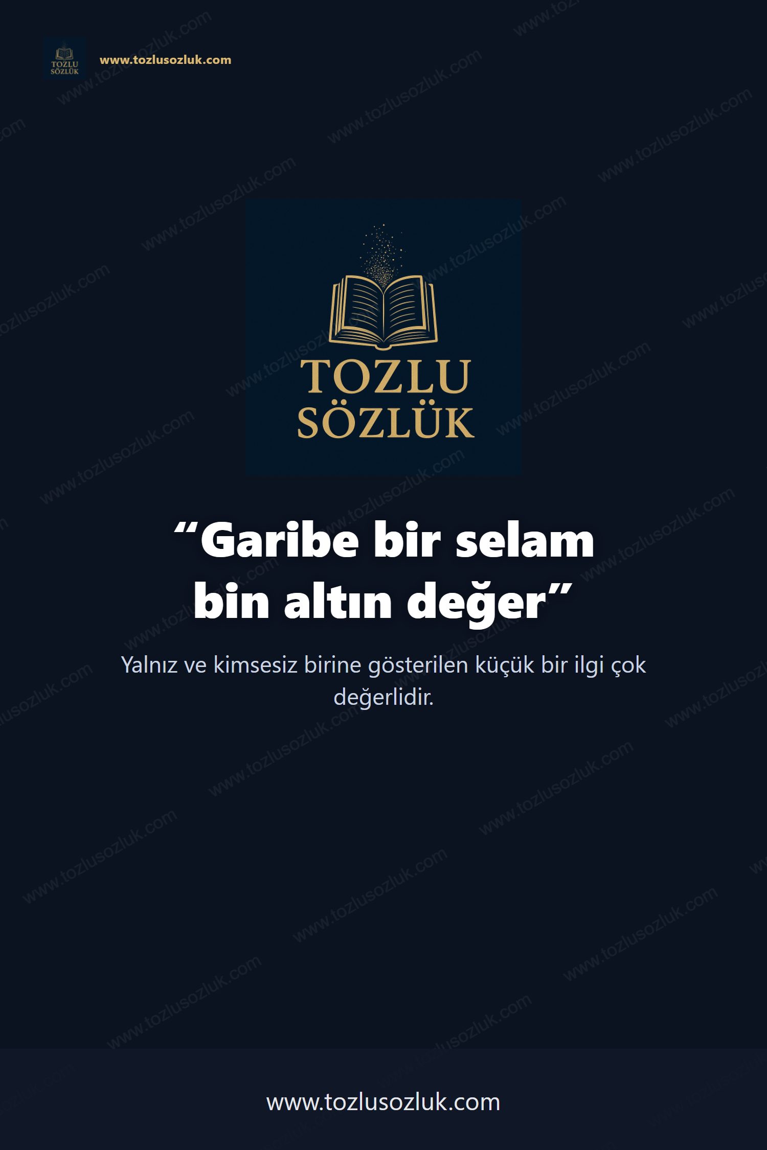 Garibe bir selam bin altın değer Pinterest görseli